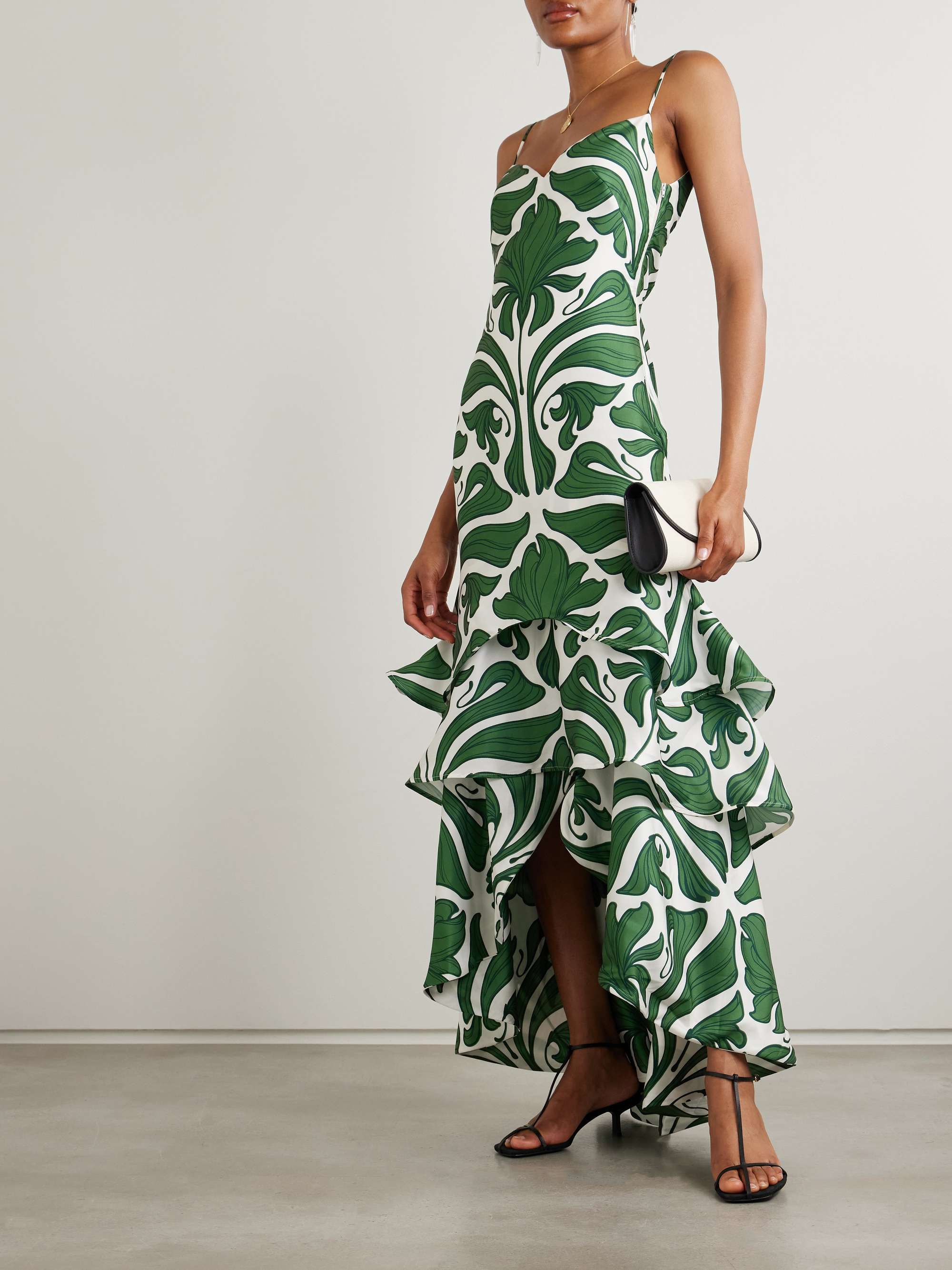 Arte Cubano tiered crepe maxi dress view