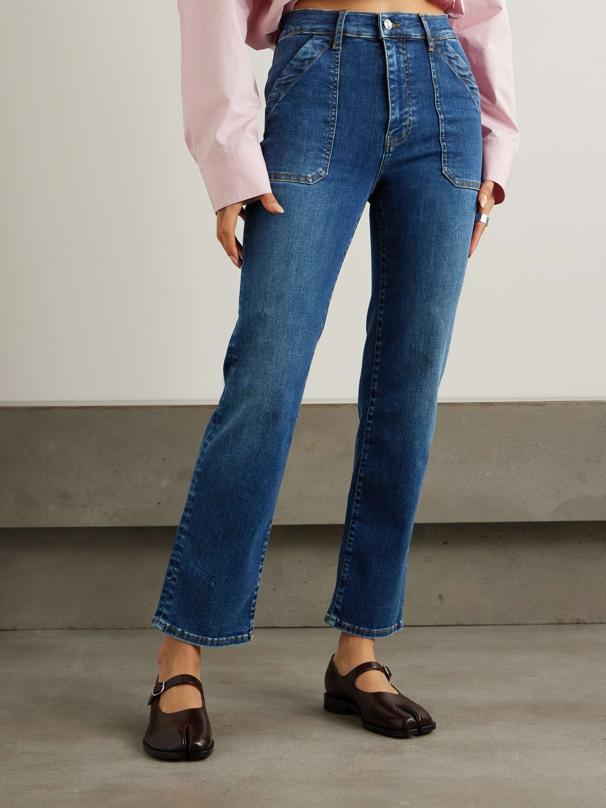 The Utility organic high-rise straight-leg jeans view