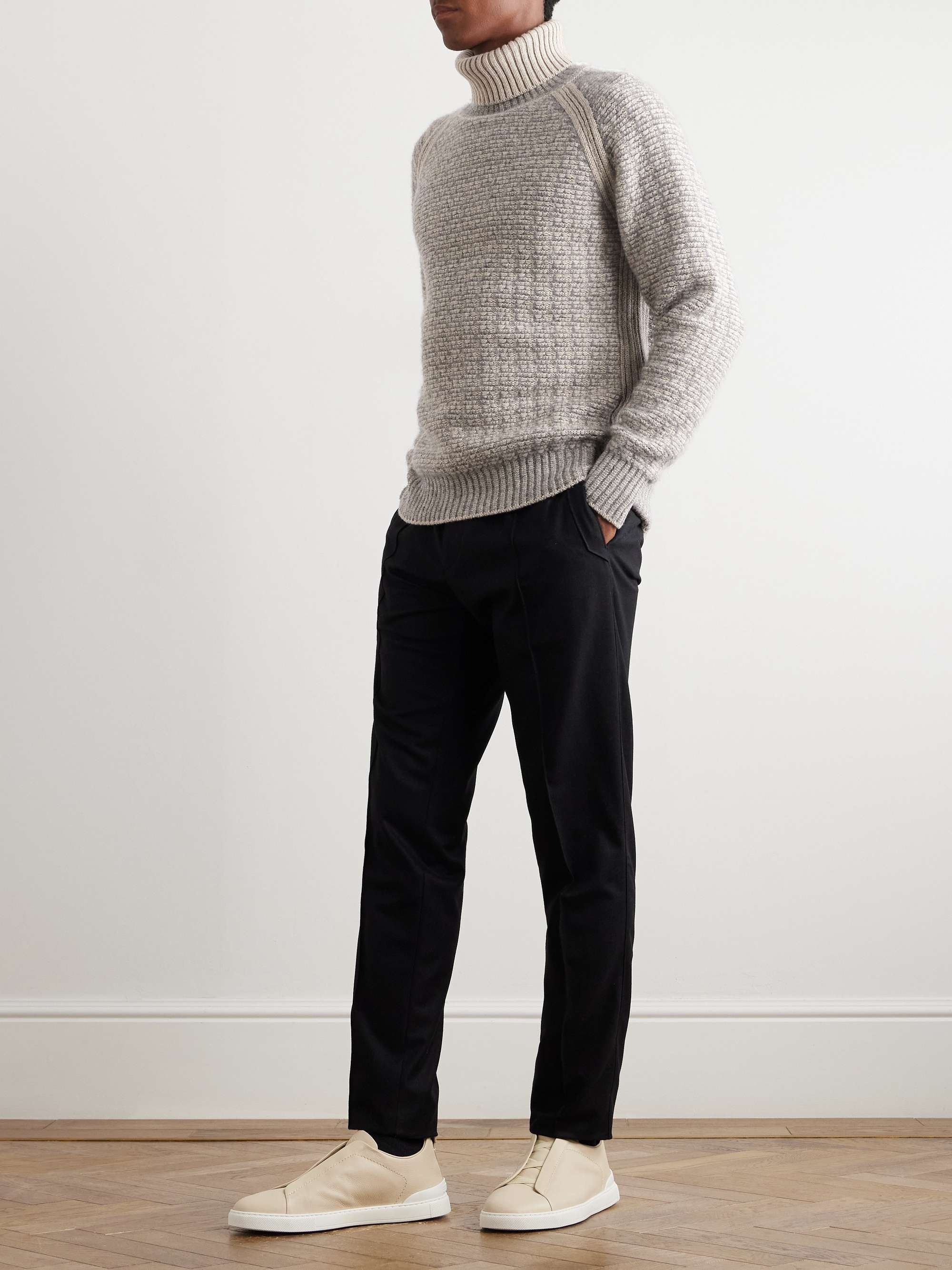 Ribbed Cashmere and Silk-Blend Rollneck Sweater view