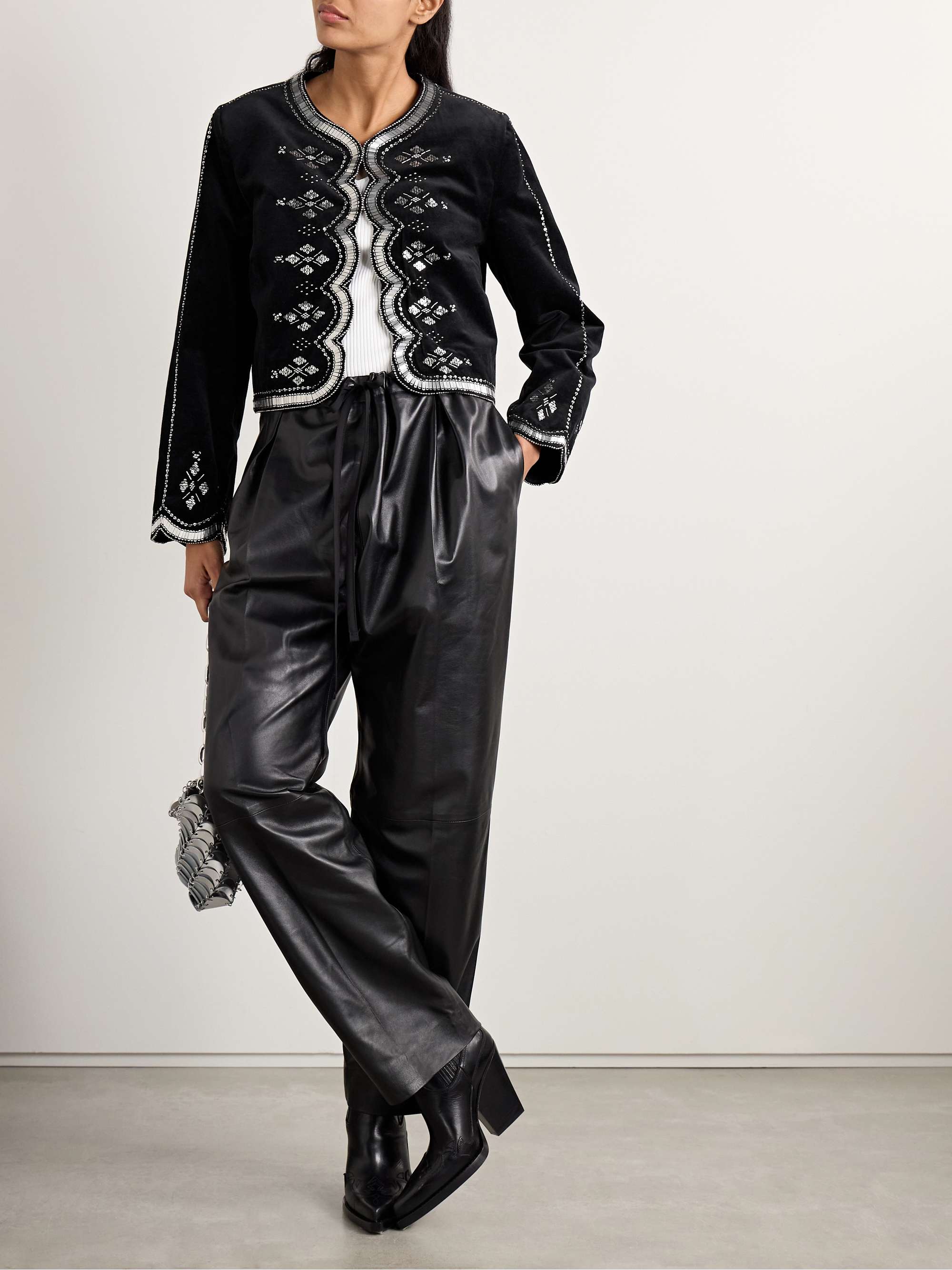 Hady embellished cotton-velvet jacket view