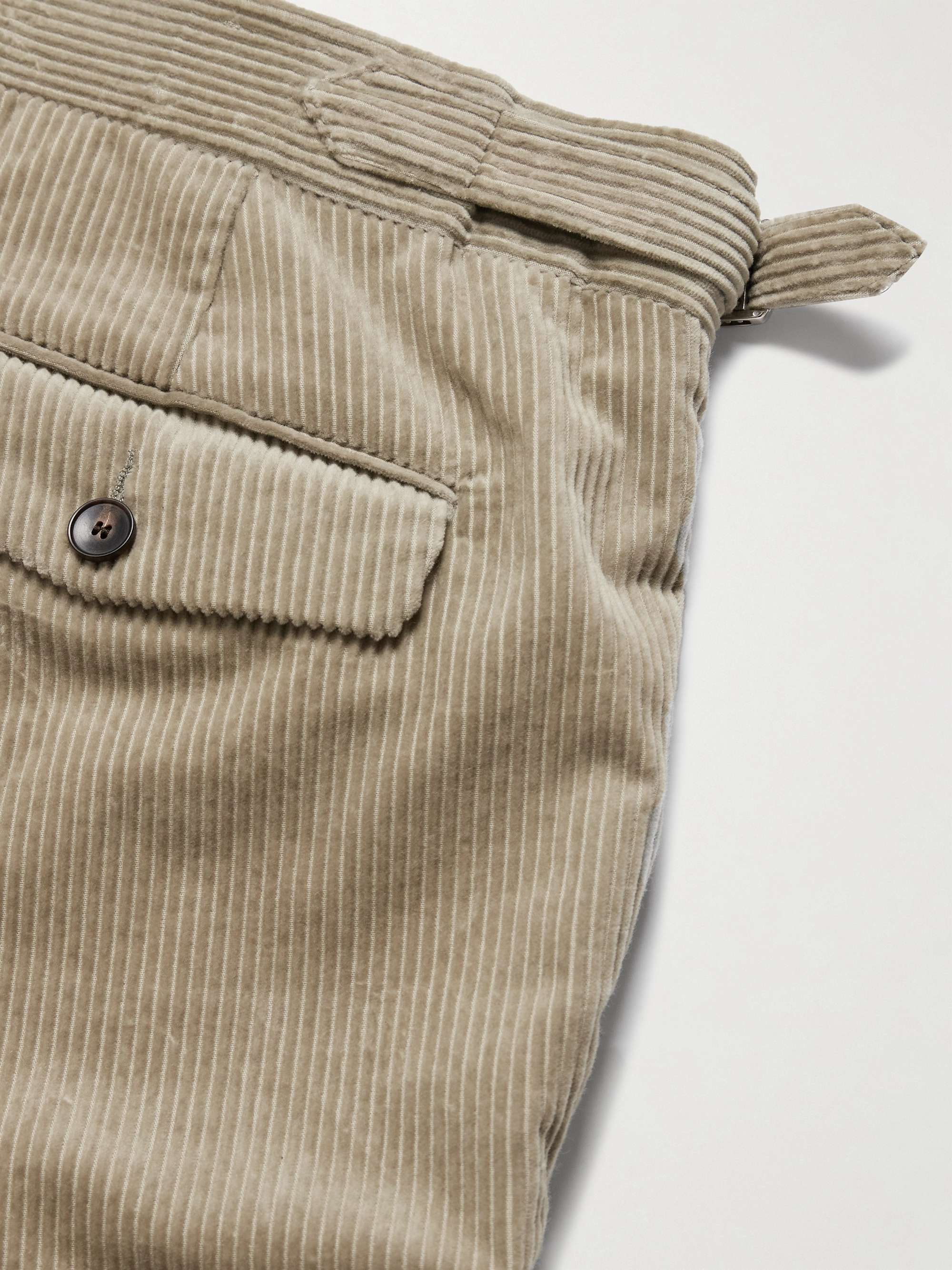 Slim-Fit Straight-Leg Cotton and Cashmere-Blend Corduroy Tuxedo Trousers view