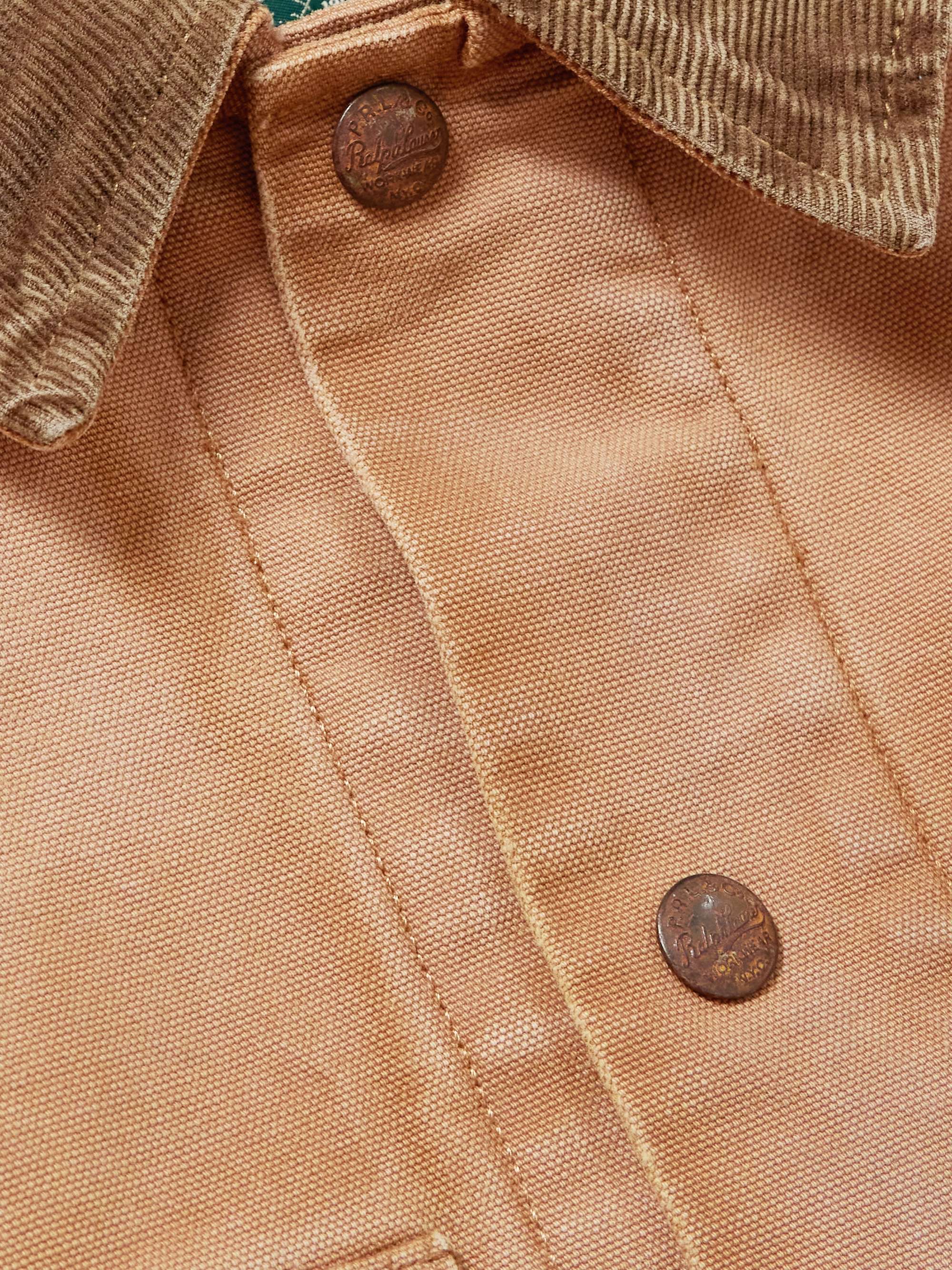 Polo Country Corduroy-Trimmed Distressed Recycled-Canvas Chore Jacket view