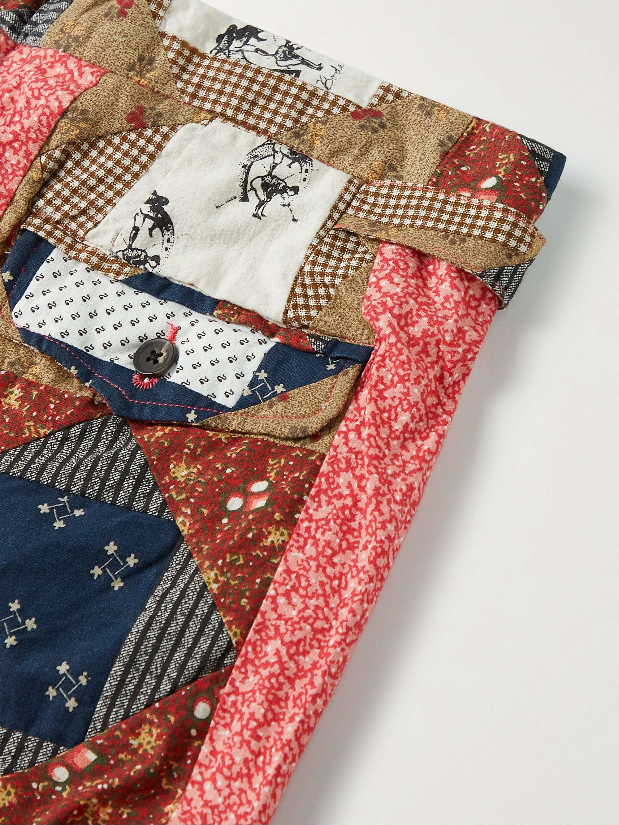 Straight-Leg Patchwork Printed Cotton Trousers view