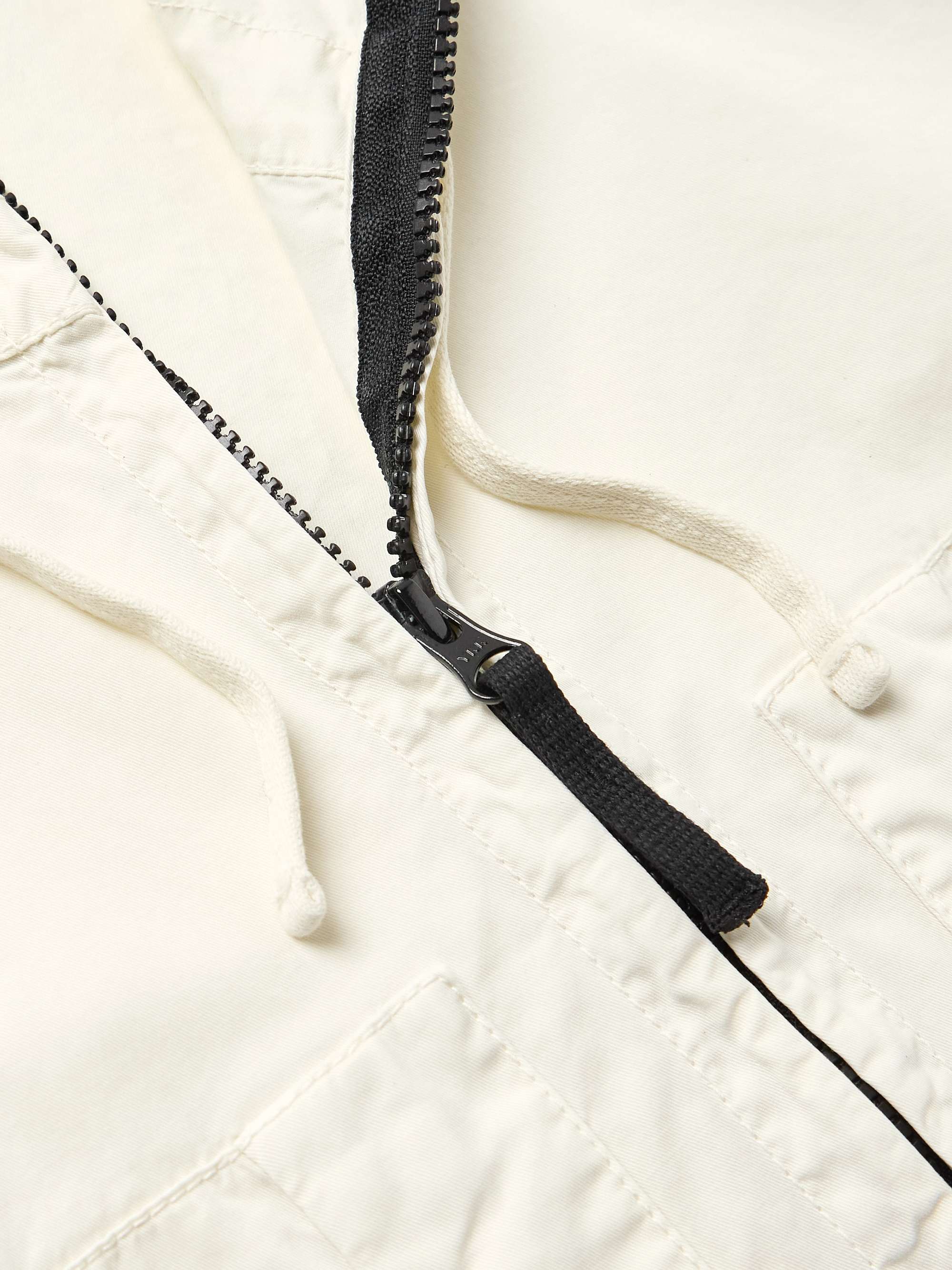 Logo-Appliquéd Garment-Dyed Supima Cotton-Blend Twill Hooded Jacket view