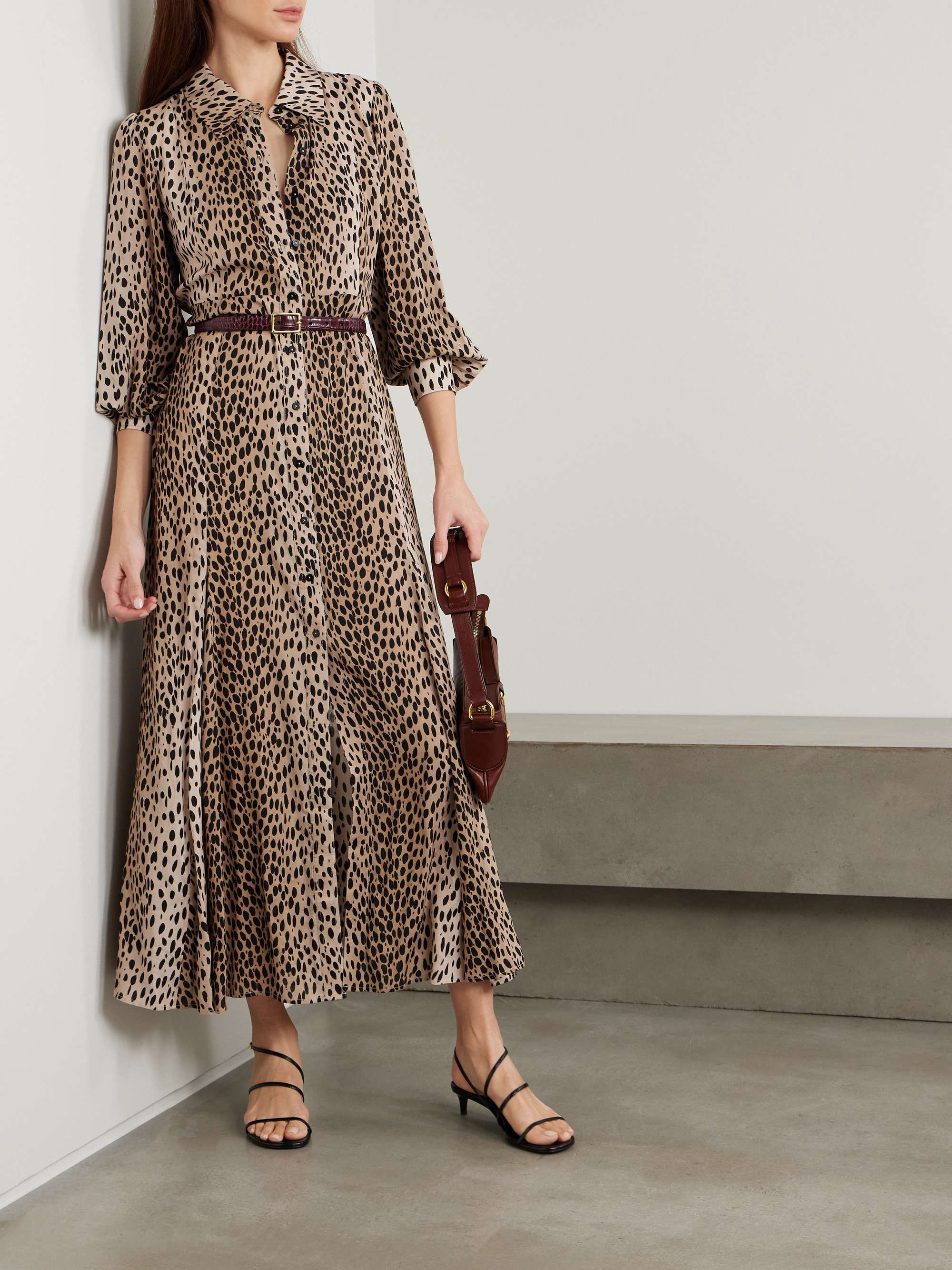 Maddison printed crepe de chine midi shirt dress view