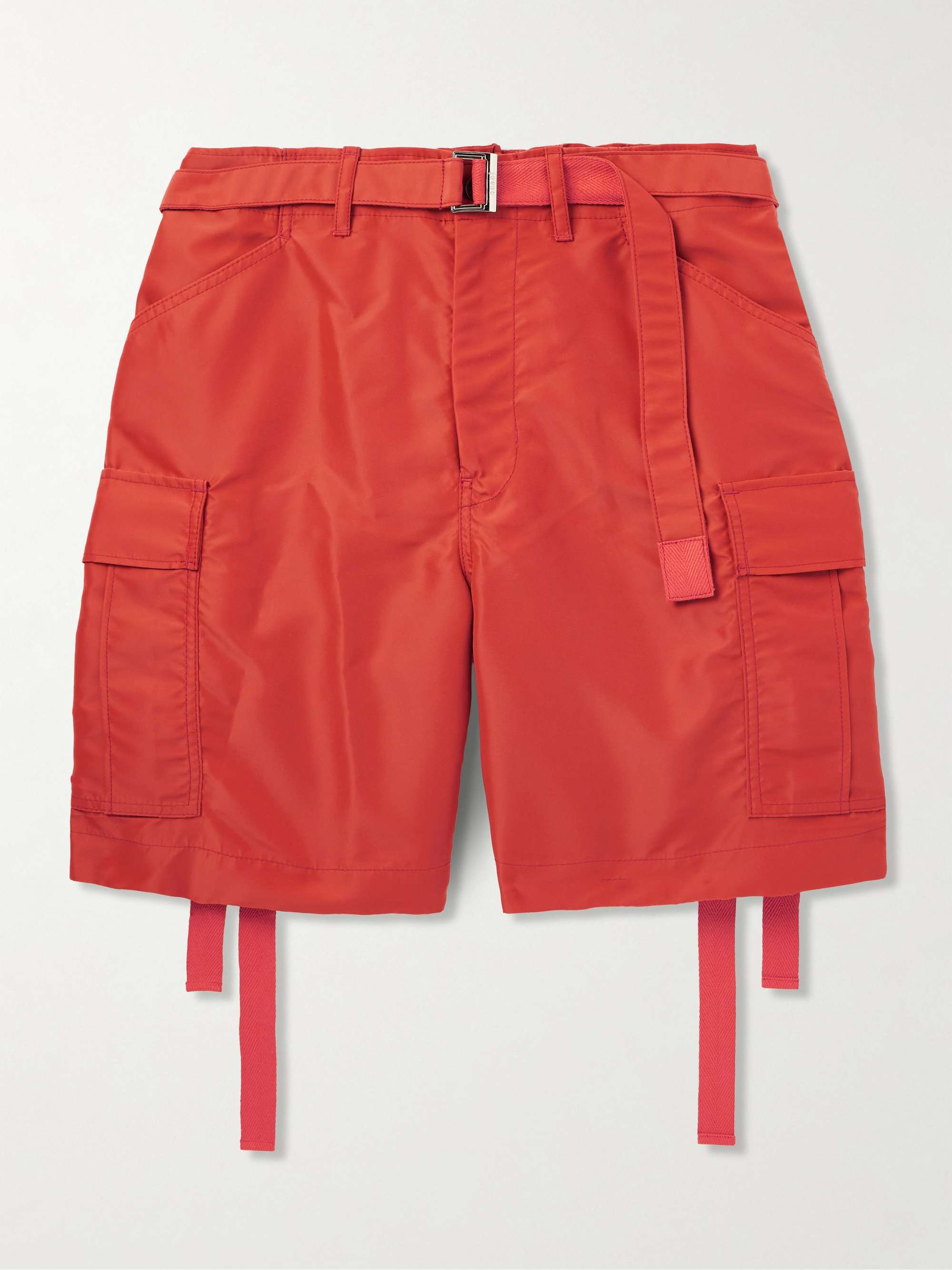 Straight-Leg Belted Nylon-Twill Cargo Shorts hero visual