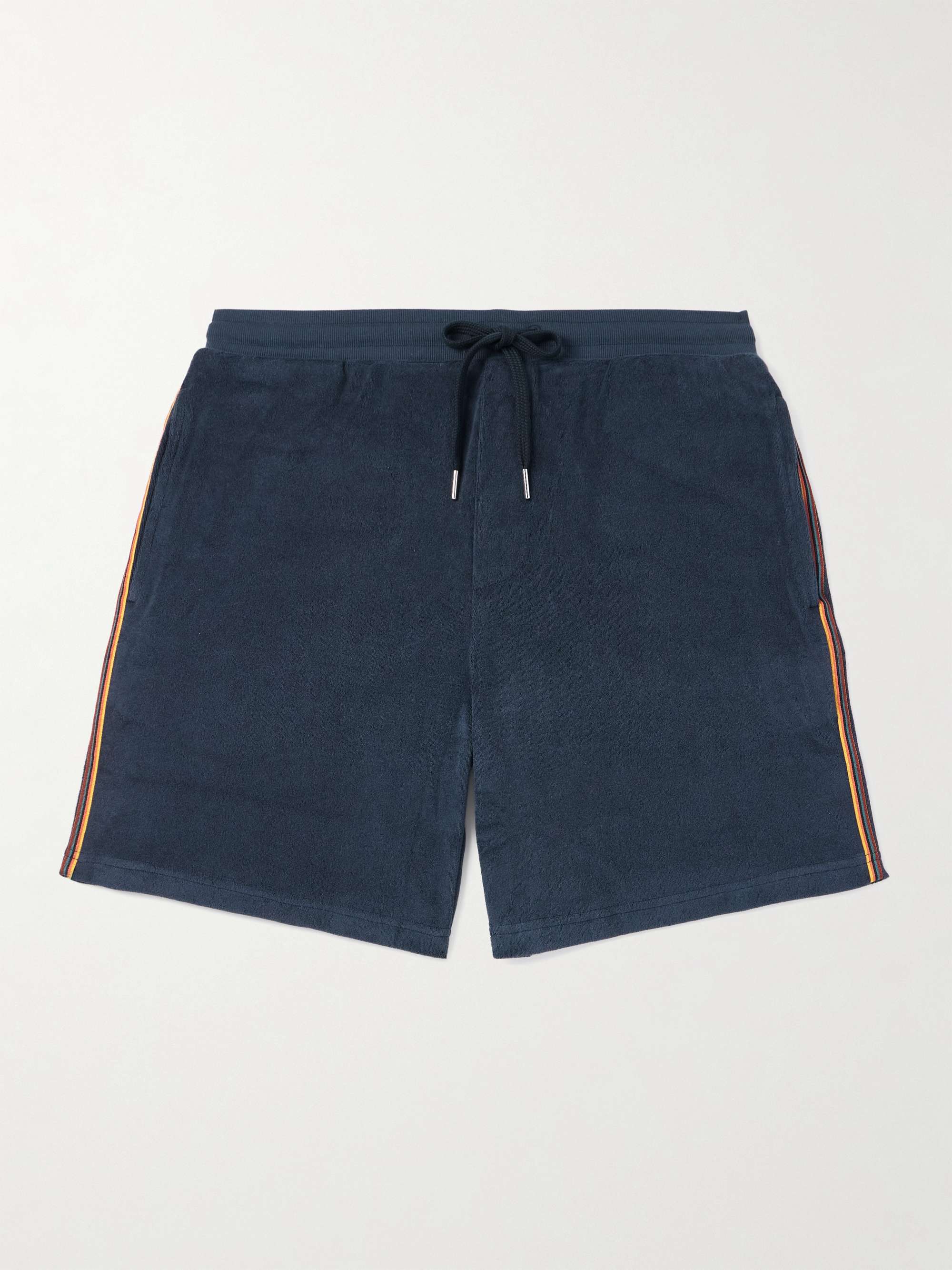 Straight-Leg Logo-Appliquéd Webbing-Trimmed Cotton-Blend Terry Shorts hero visual
