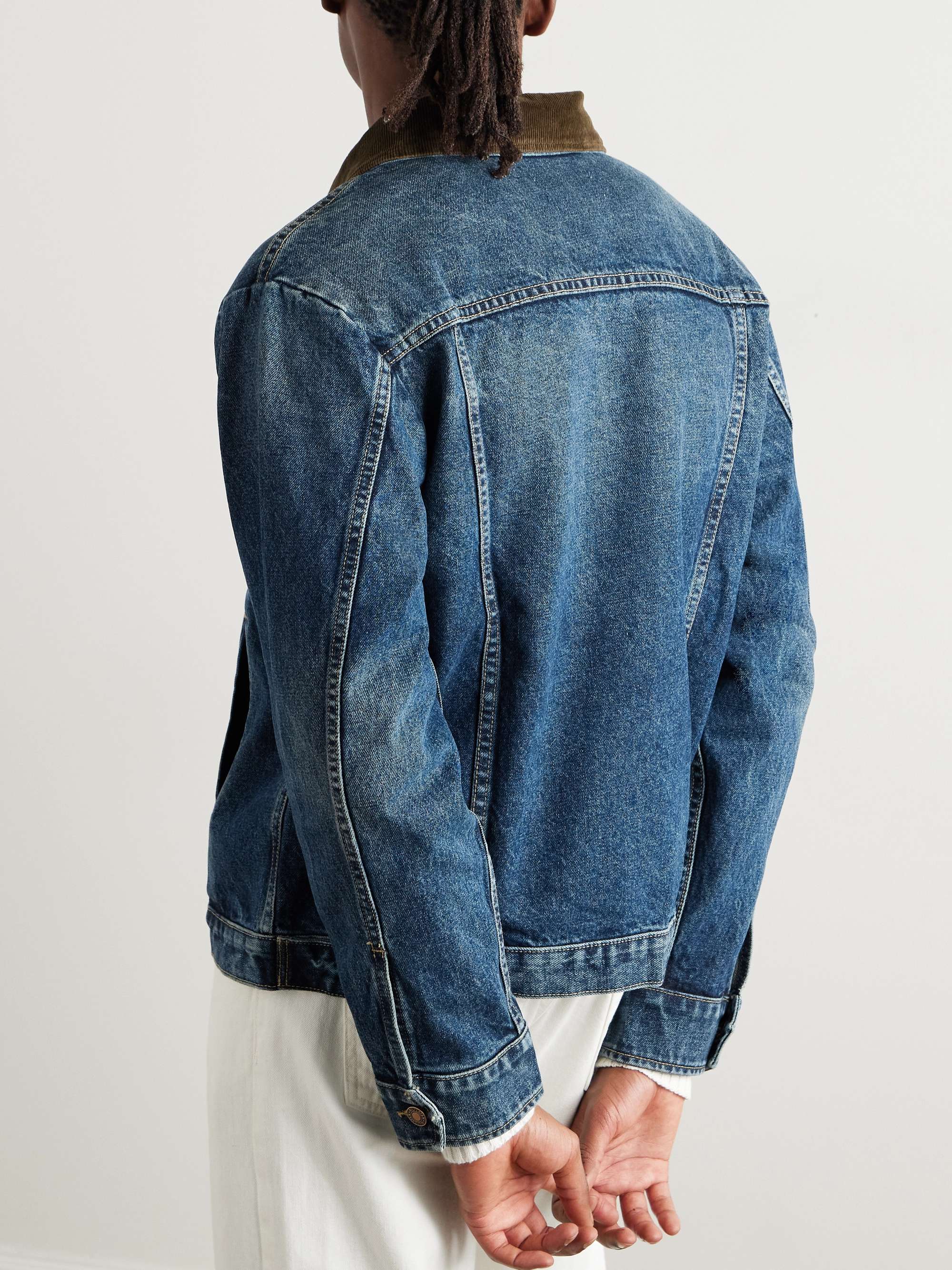 Chester Cotton-Corduroy Trimmed Denim Jacket view