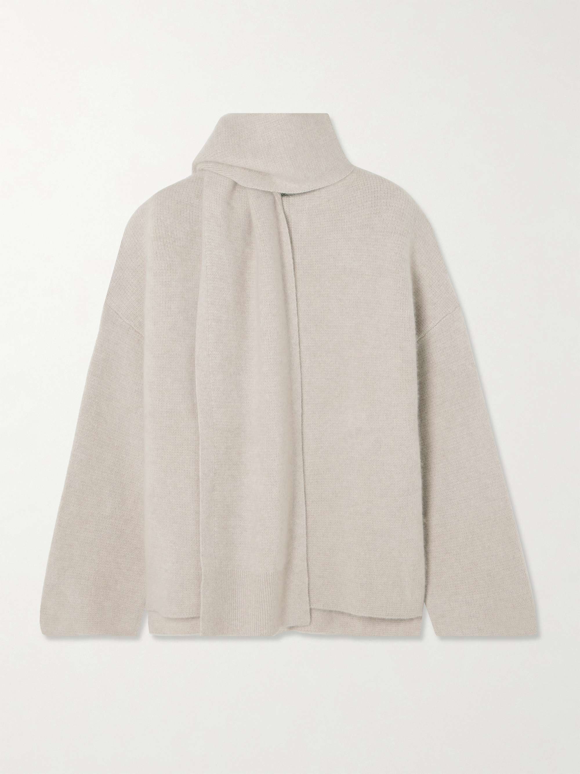 Spain scarf-effect organic cashmere cardigan hero visual