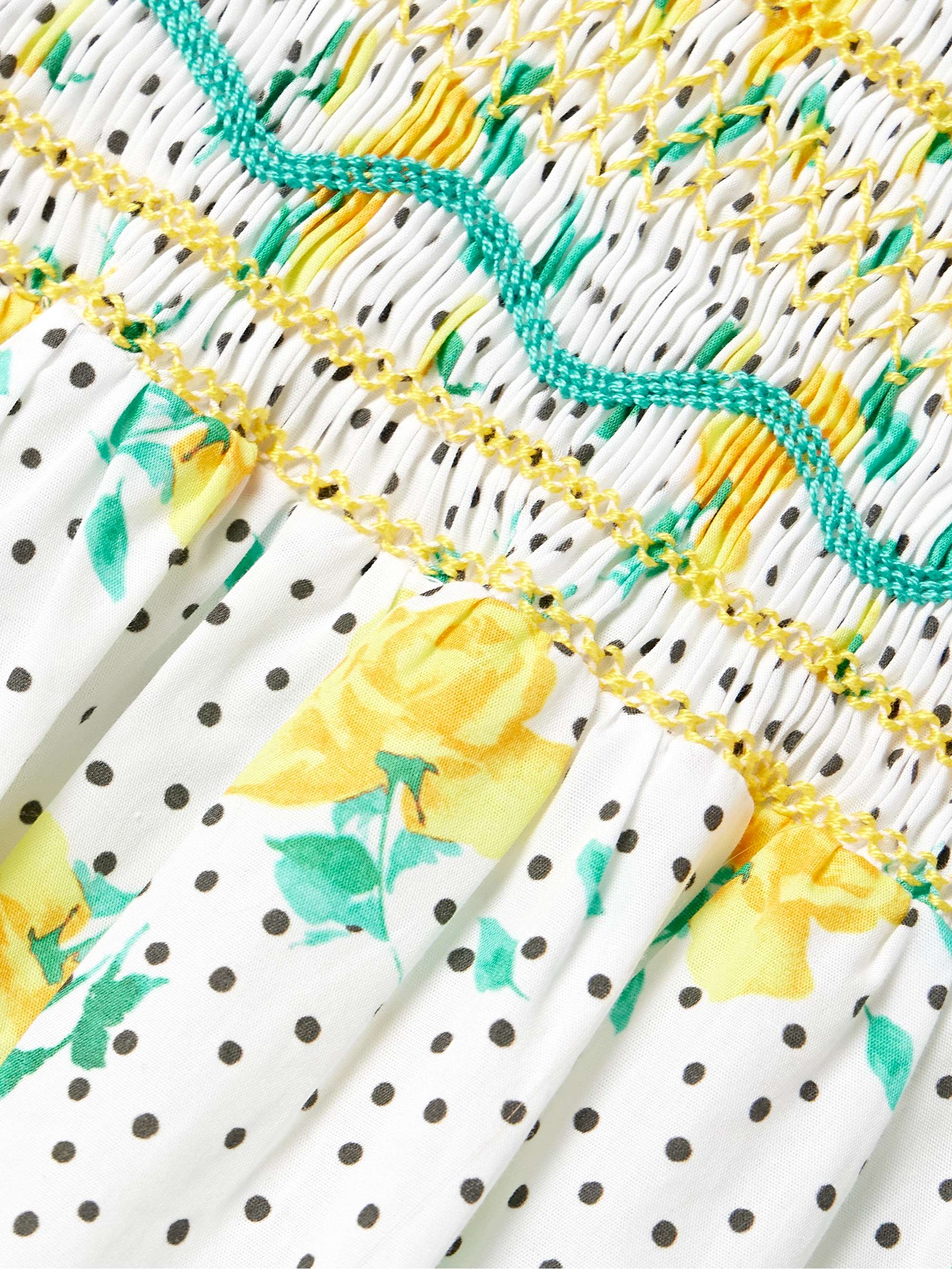 Gioia smocked printed cotton-voile midi dress view
