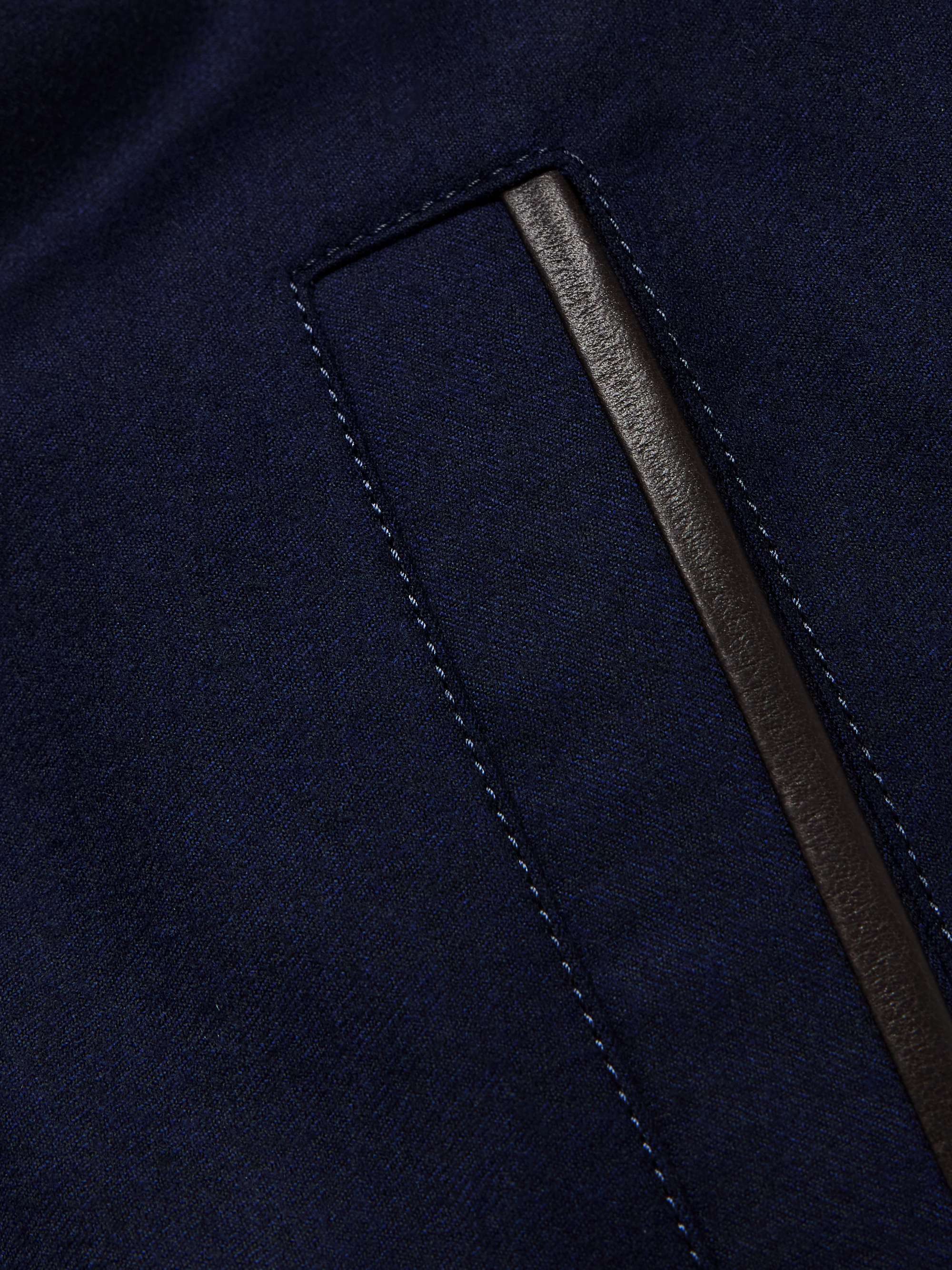 Shearling-Lined Brushed-Wool Jacket view