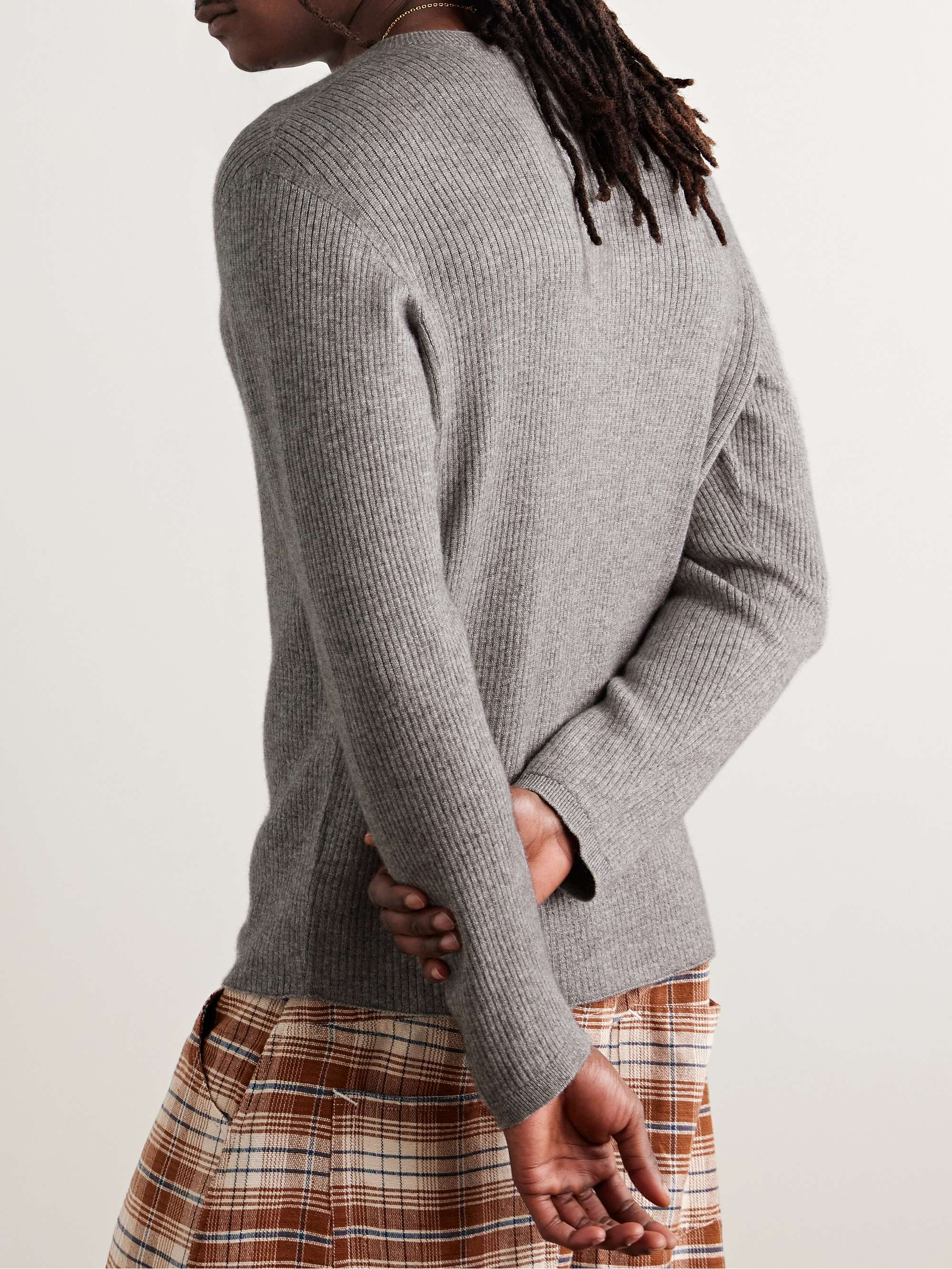 Slim-Fit Ribbed Cashmere and Silk-Blend Sweater view