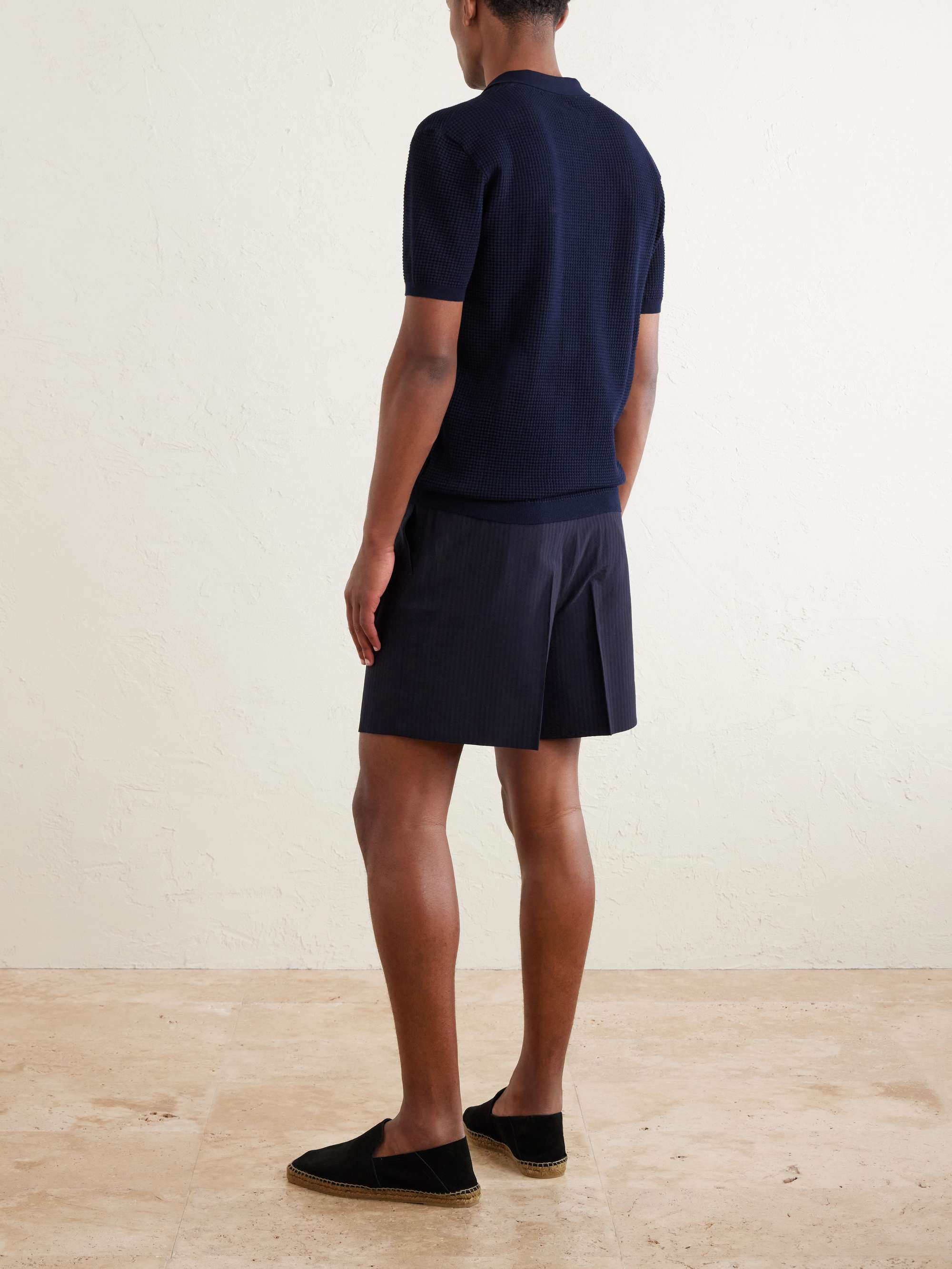 Roddy Slim-Fit Camp-Collar Pointelle-Knit Polo Shirt view