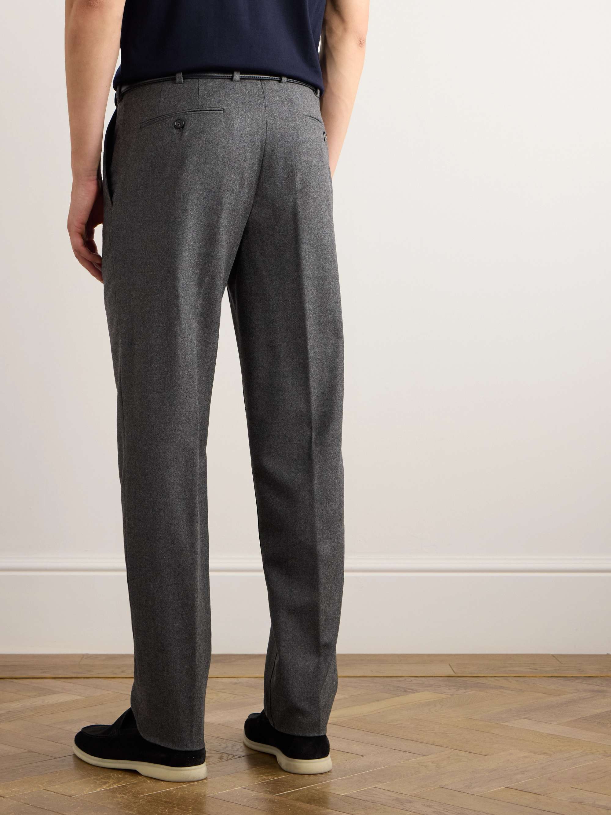 Carlo Straight-Leg Wool and Cashmere-Blend Flannel Trousers view