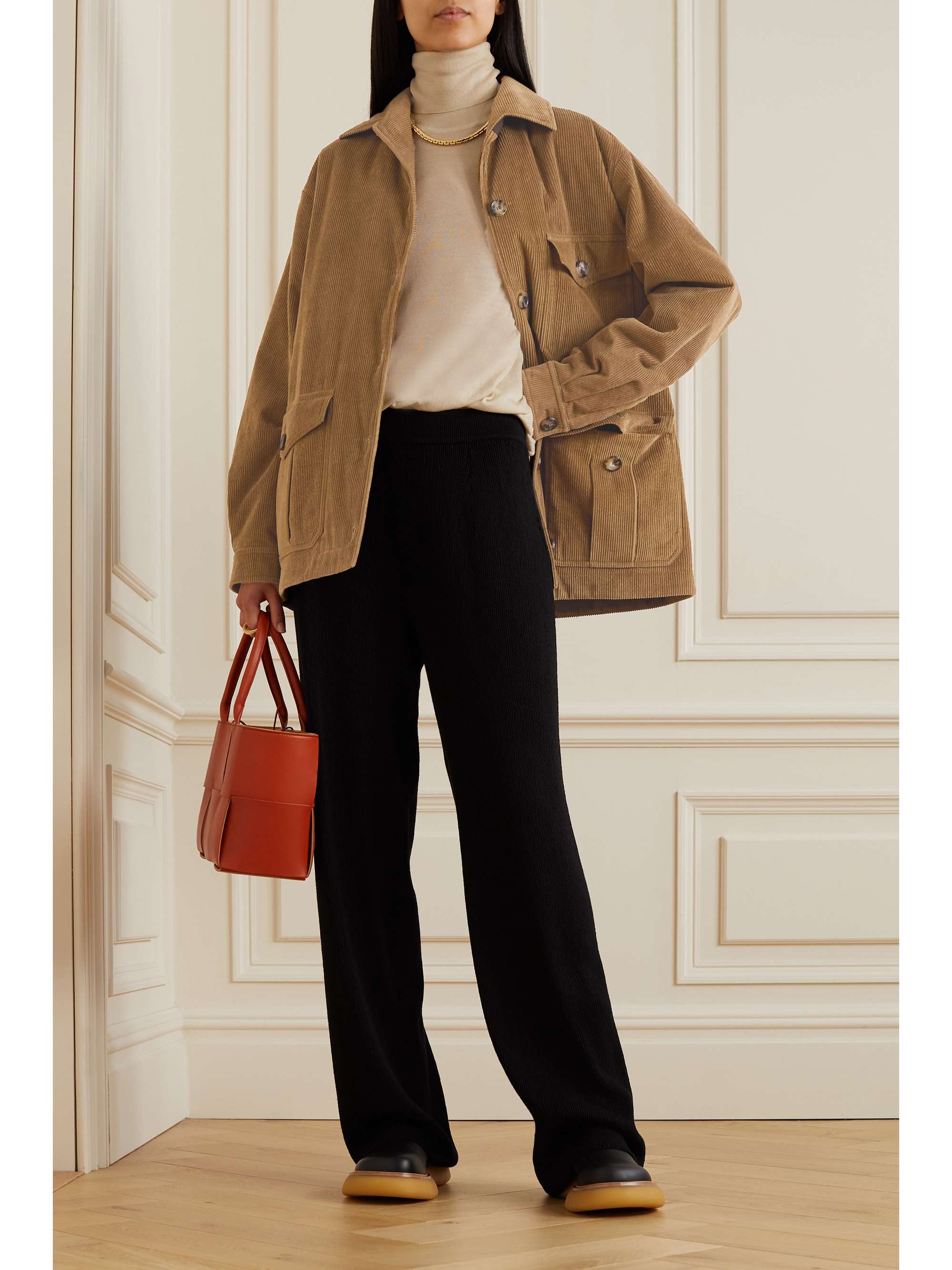 Padded cotton-corduroy jacket view