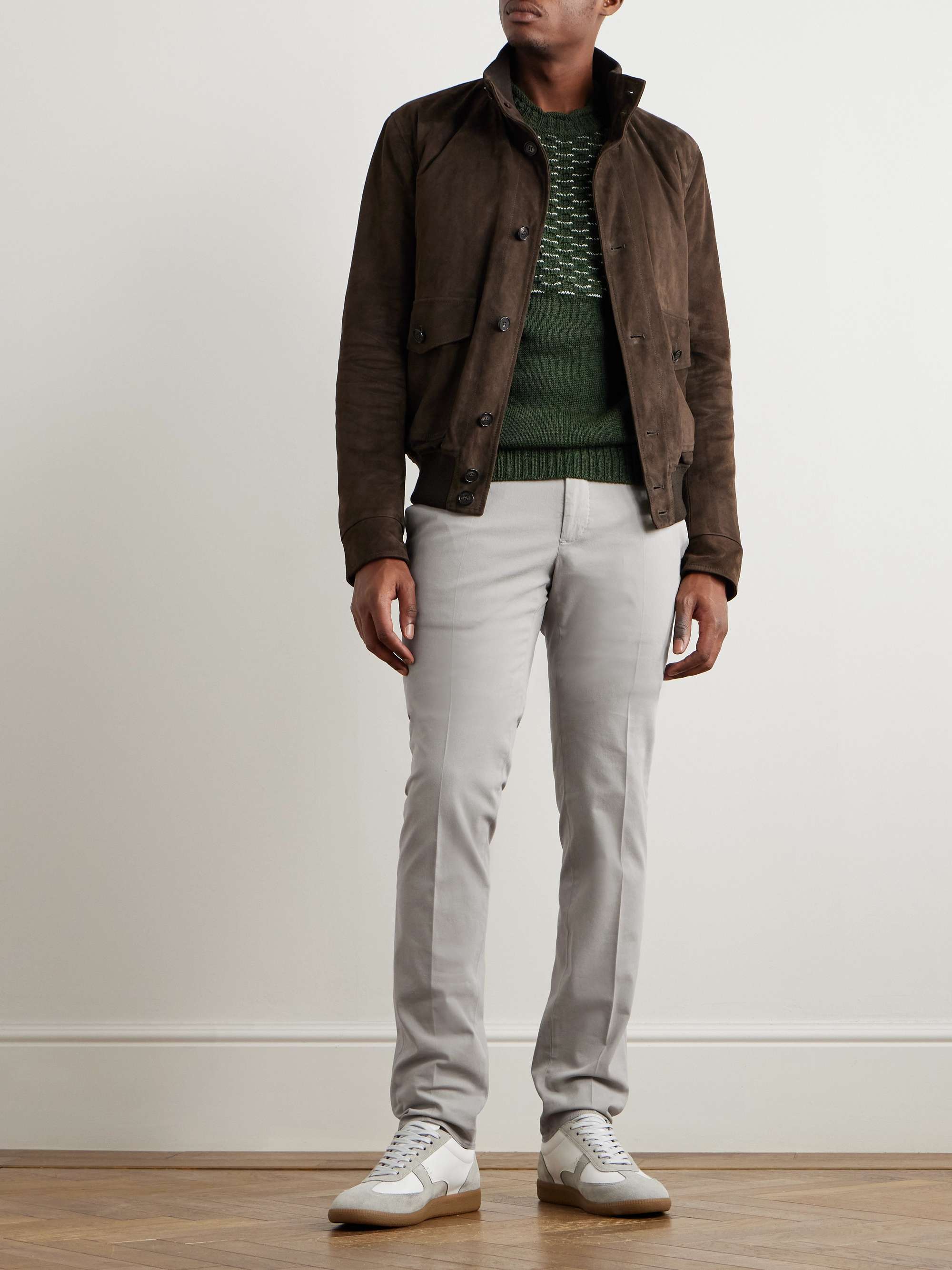 Venezia 1951 Slim-Fit Straight-Leg Stretch-Cotton and Lyocell-Blend Trousers view