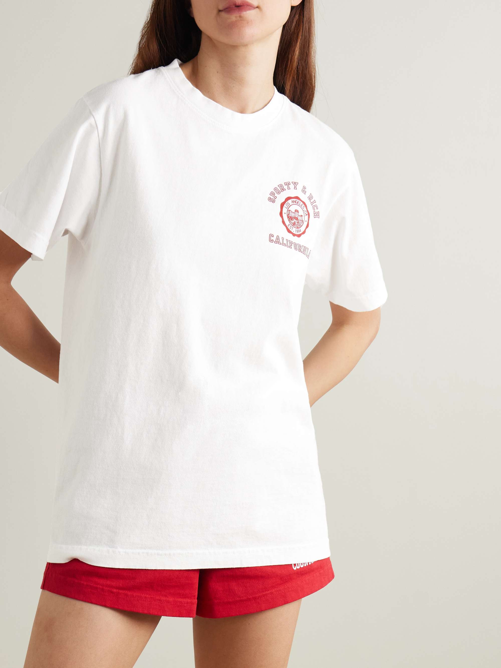 California printed cotton-jersey T-shirt view