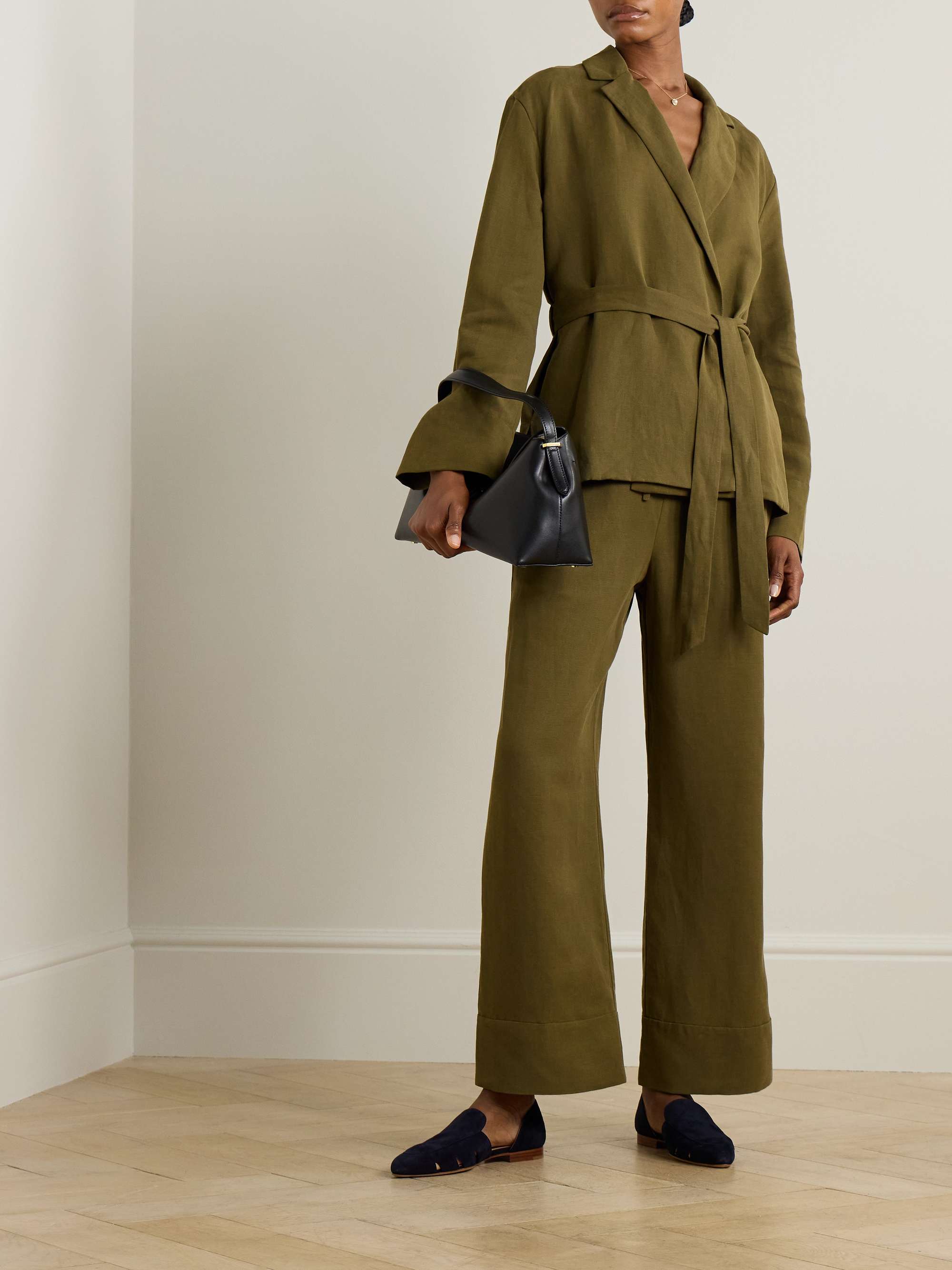Belted linen and TENCEL™ Lyocell-blend jacket view