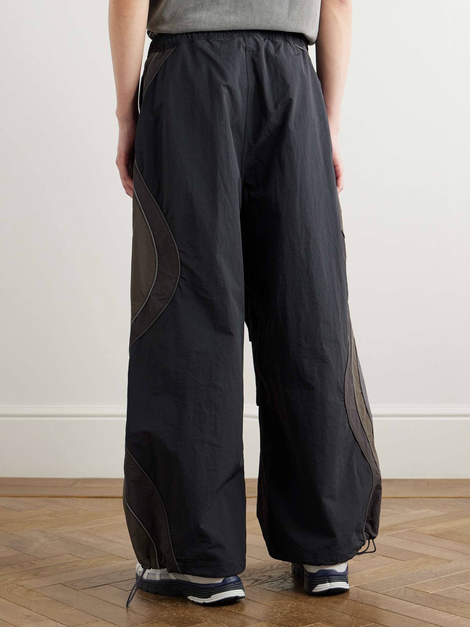 Ufo Wide-Leg Striped Shell Trousers view
