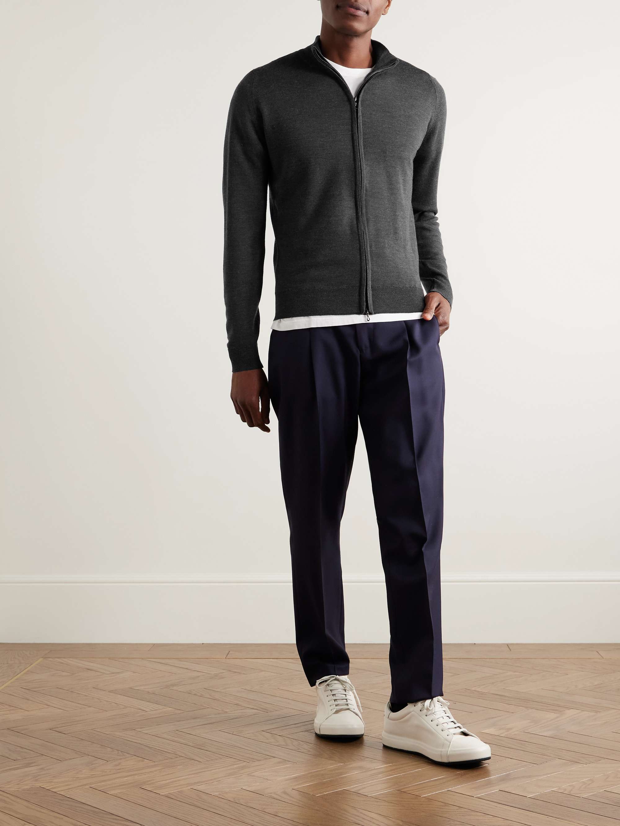 Claygate Merino Wool Zip-Up Cardigan view