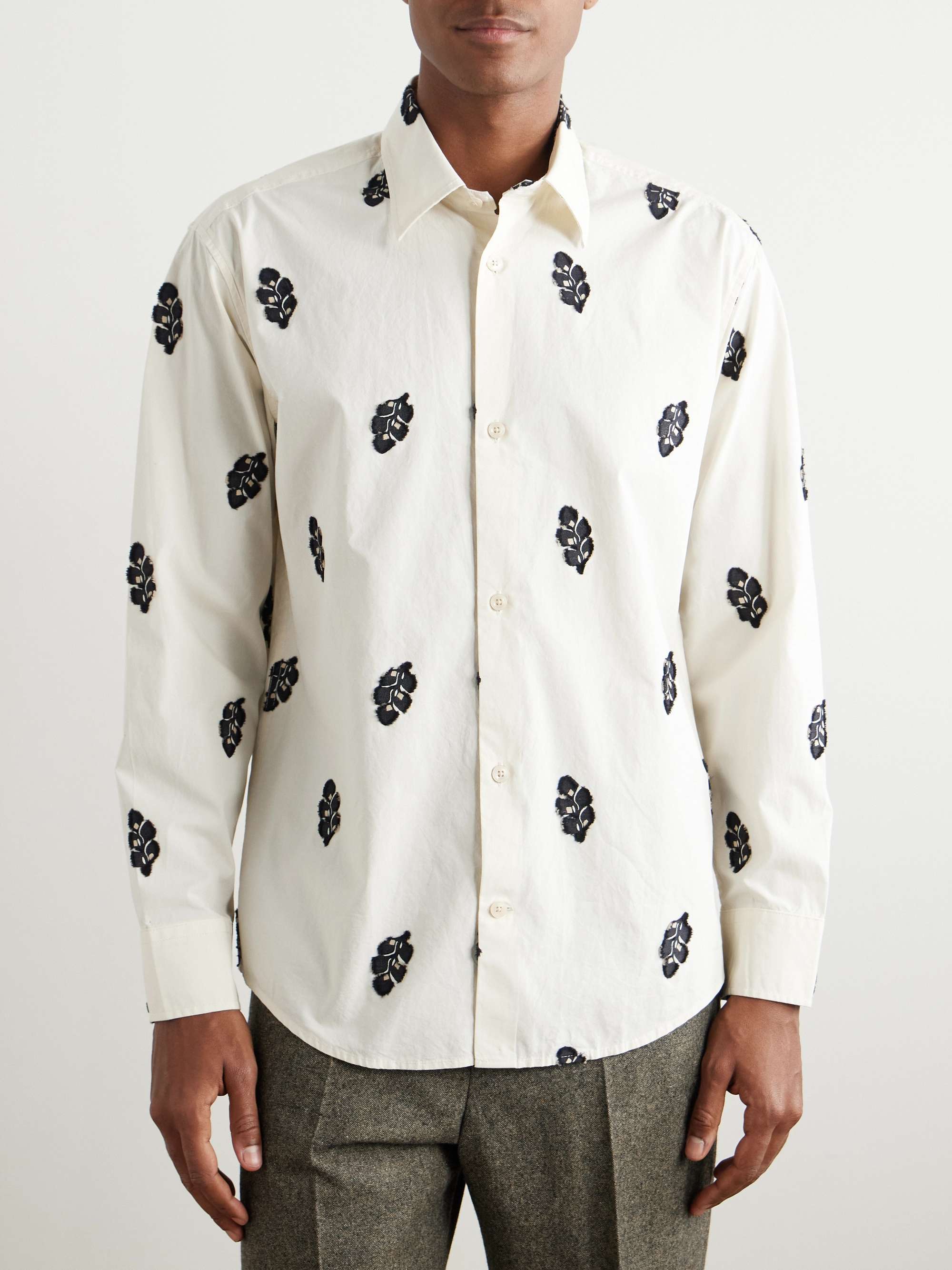 Freddy Appliquéd Organic Cotton-Poplin Shirt view