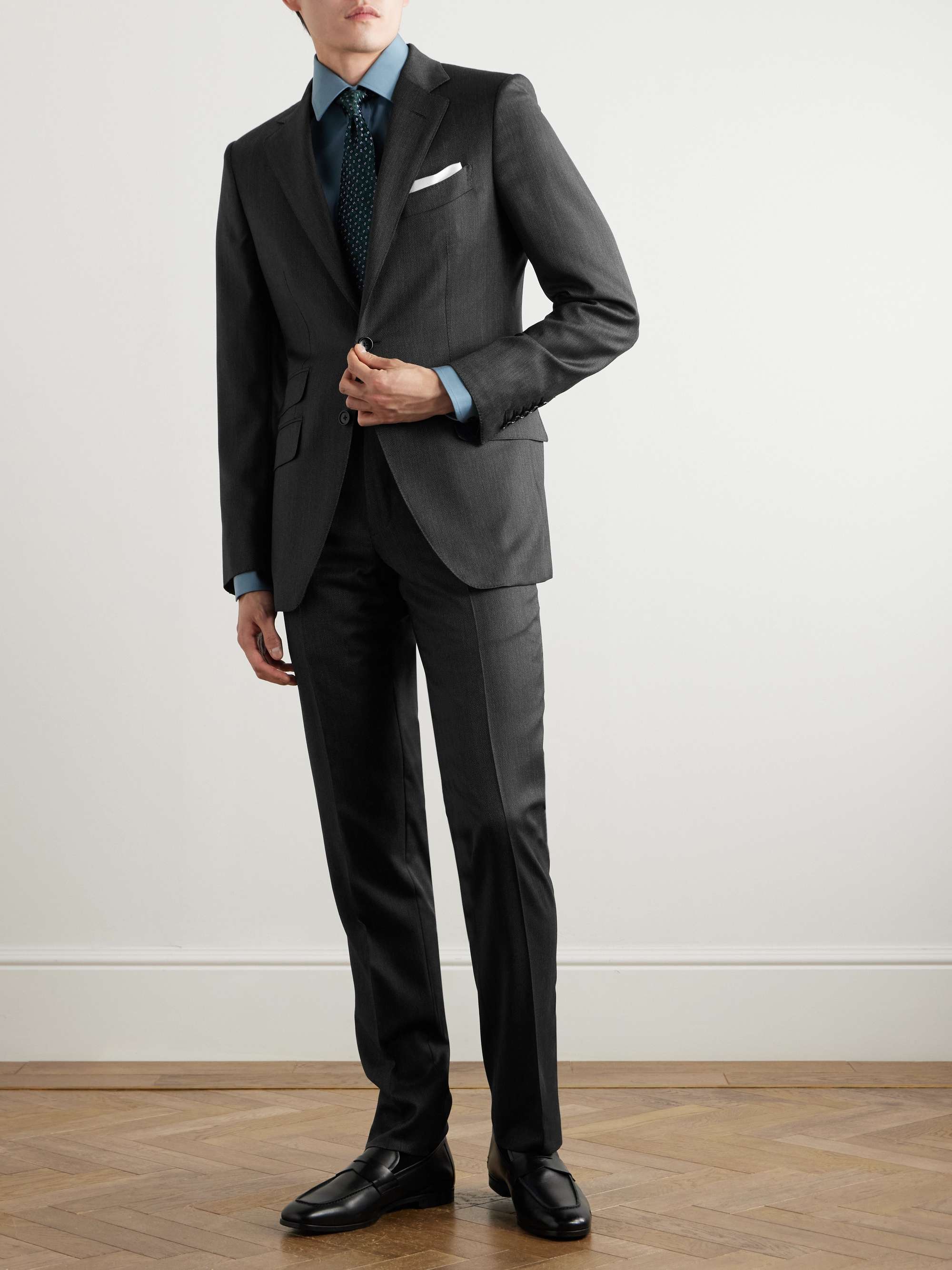 O'Connor Birdseye Textured-Wool Suit Jacket view