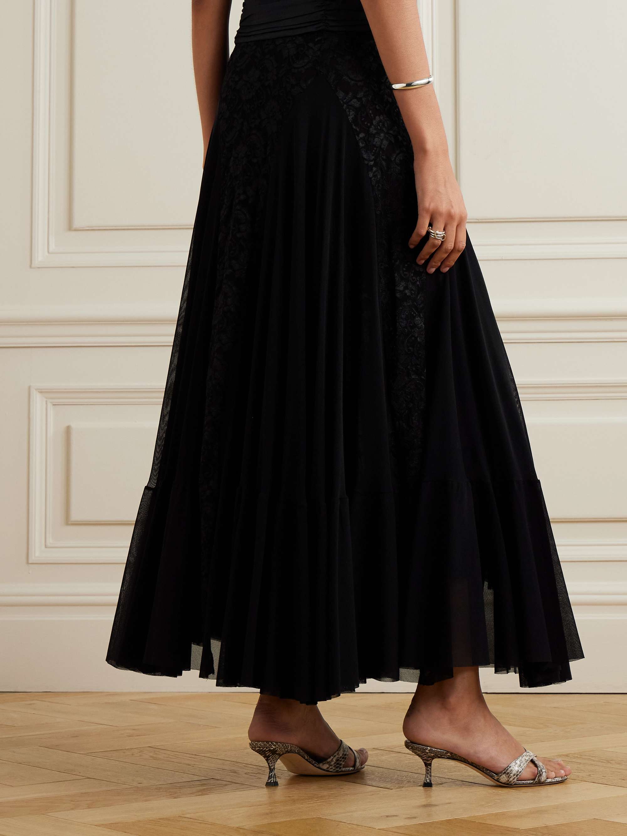 Griselda tiered tulle and lace maxi skirt view