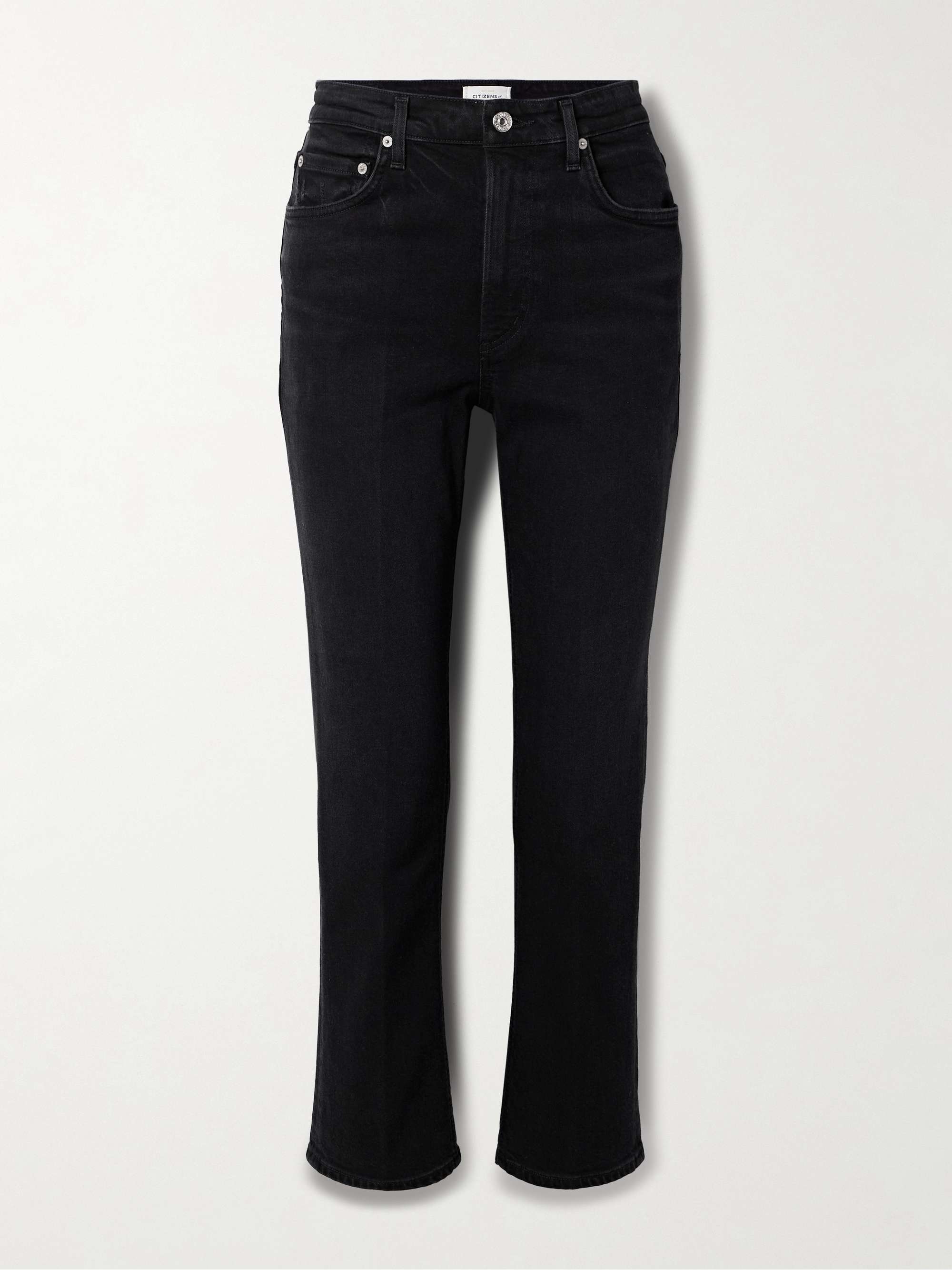 Zurie Ankle cropped high-rise straight-leg organic jeans hero visual
