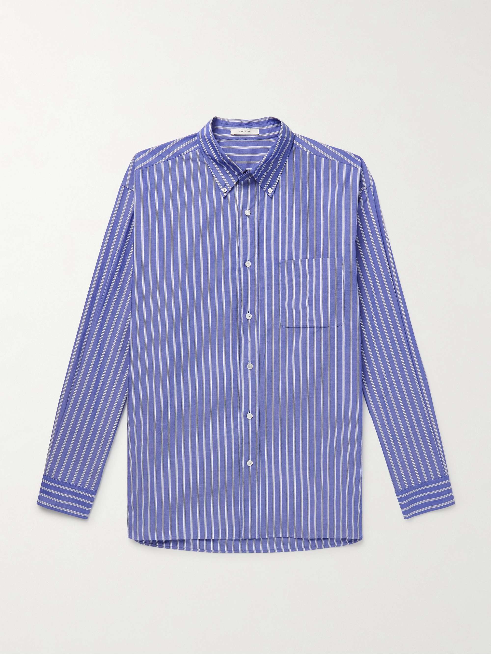 Bresson Button-Down Collar Striped Cotton-Poplin Shirt hero visual