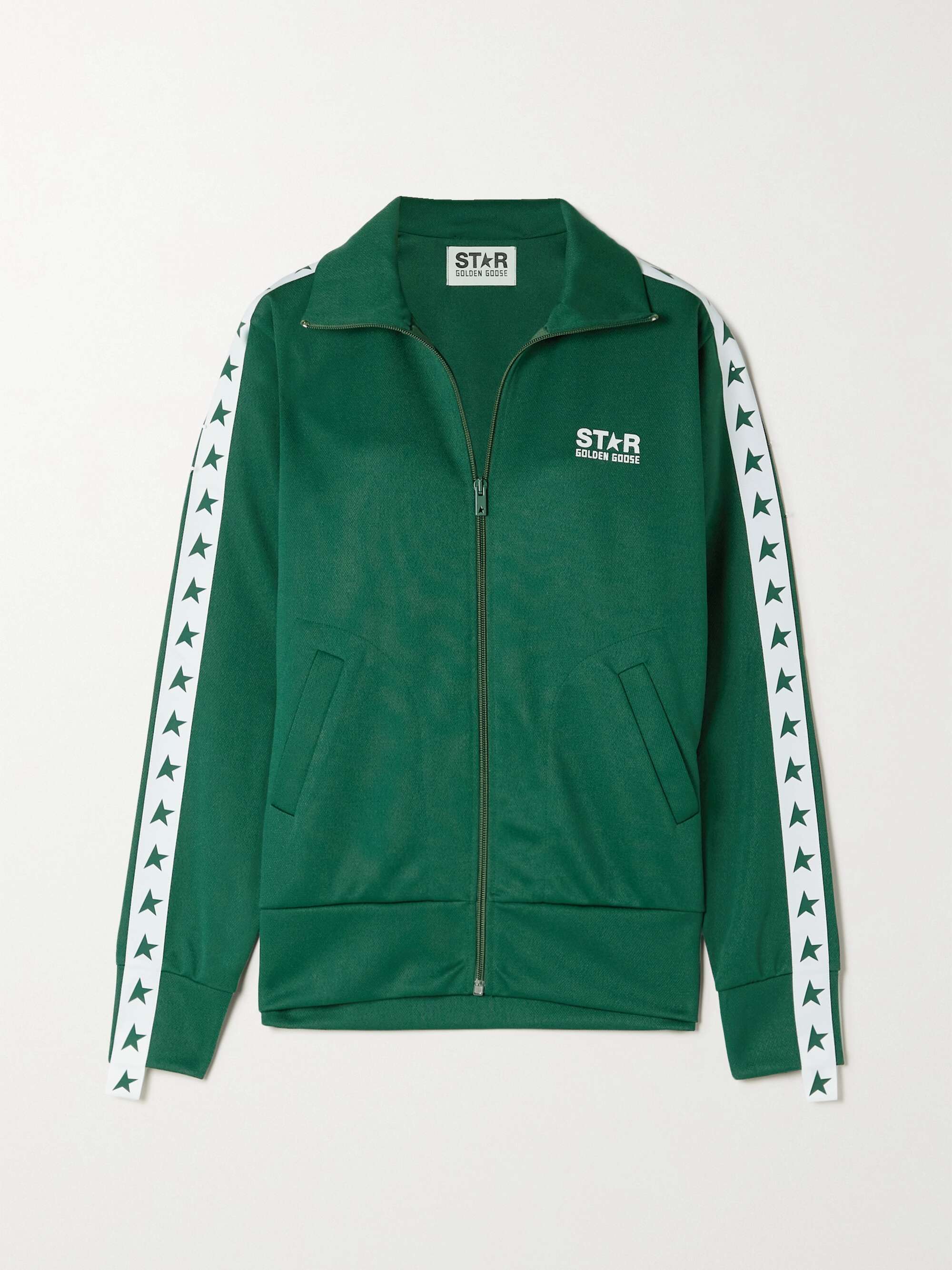 Webbing-trimmed piqué track jacket hero visual