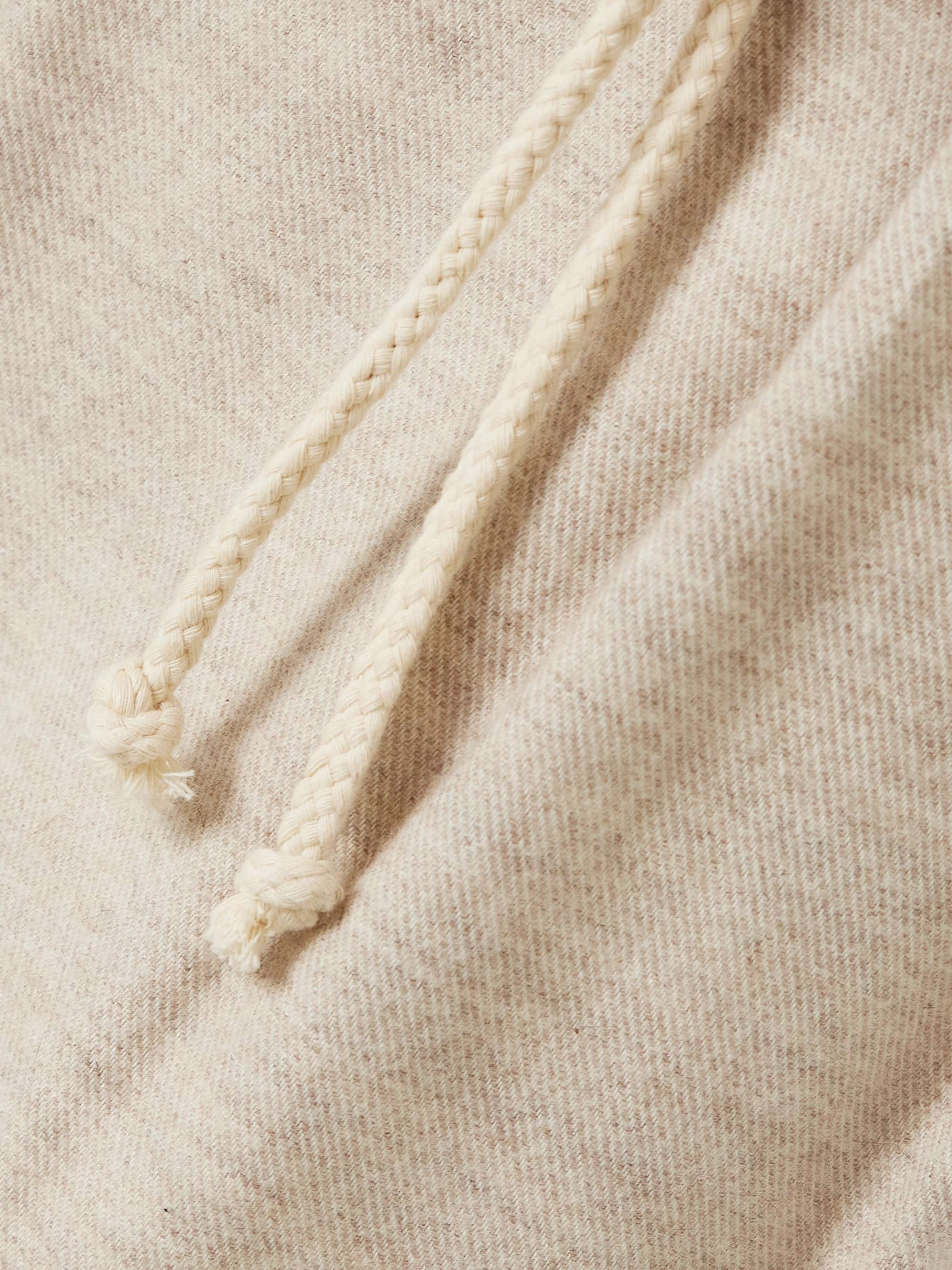 Cosy pleated organic cotton and wool-blend straight-leg pants view