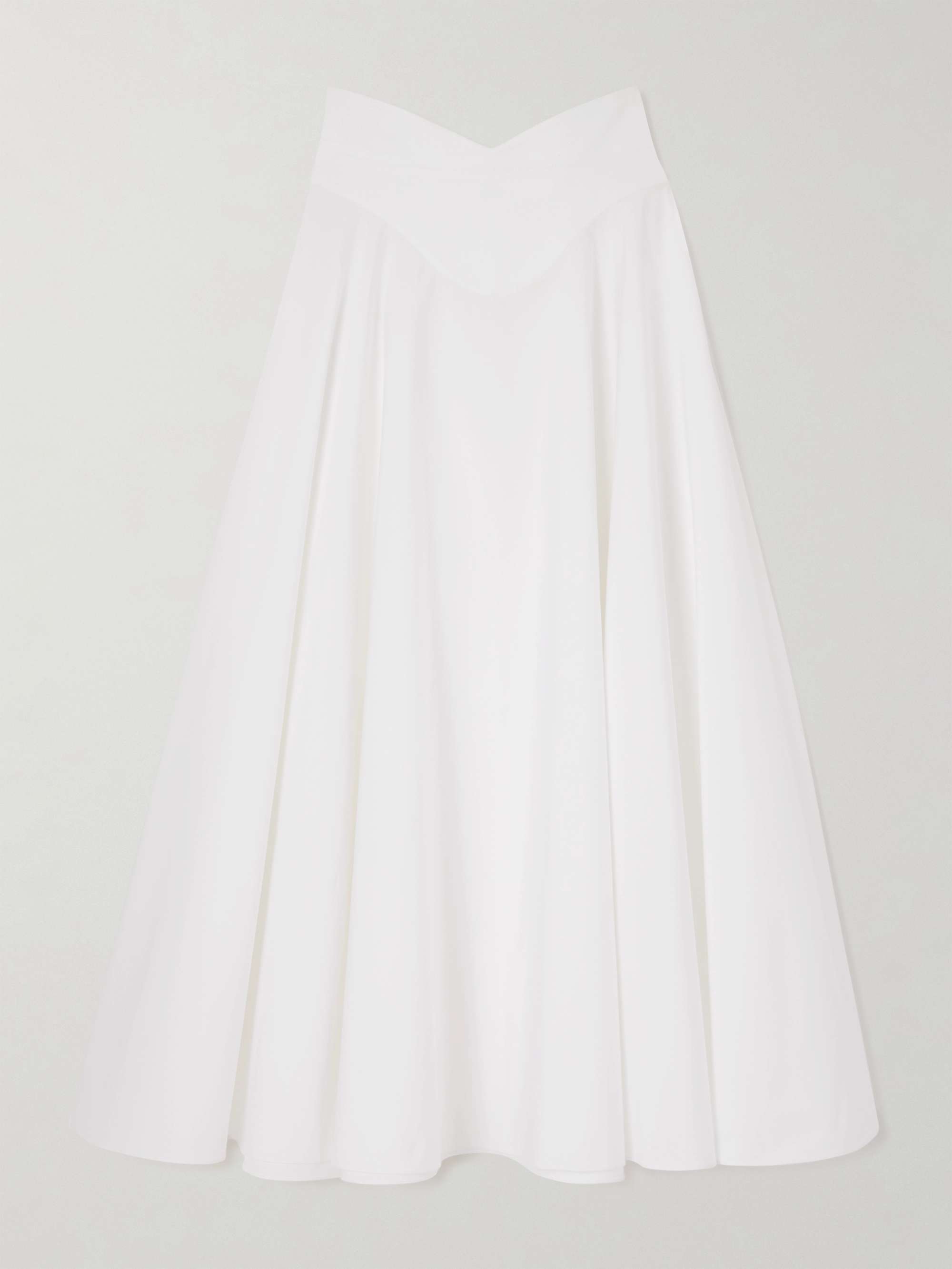Pleated cotton-poplin midi skirt hero visual