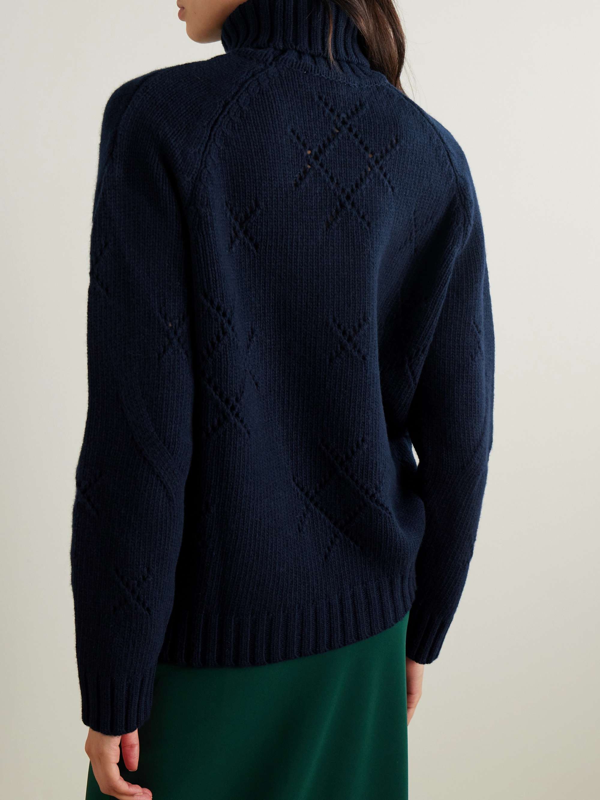 Sharon embroidered pointelle-knit wool-blend turtleneck sweater view