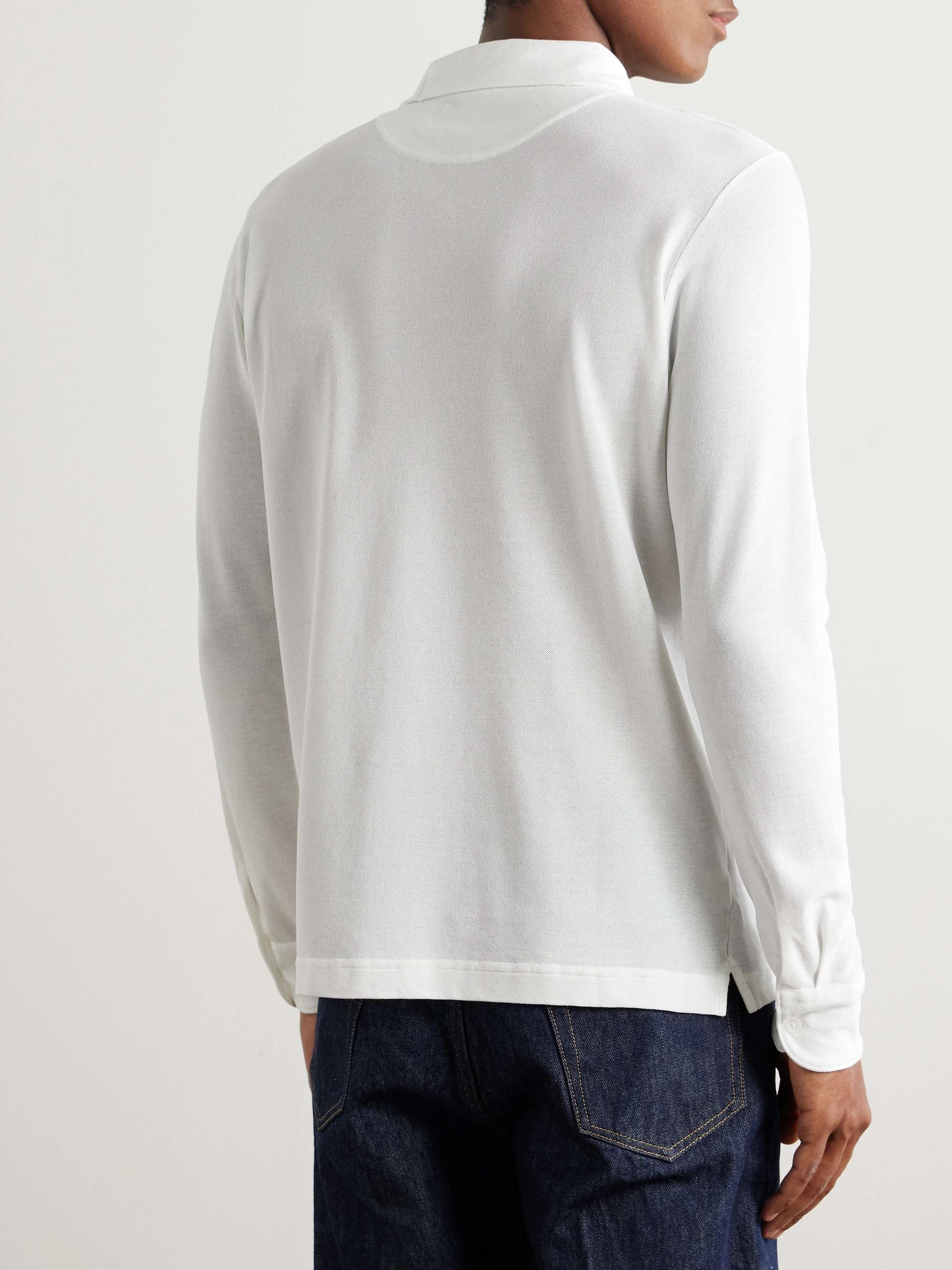 Zanone Slim-Fit Cotton-Piqué Polo Shirt view