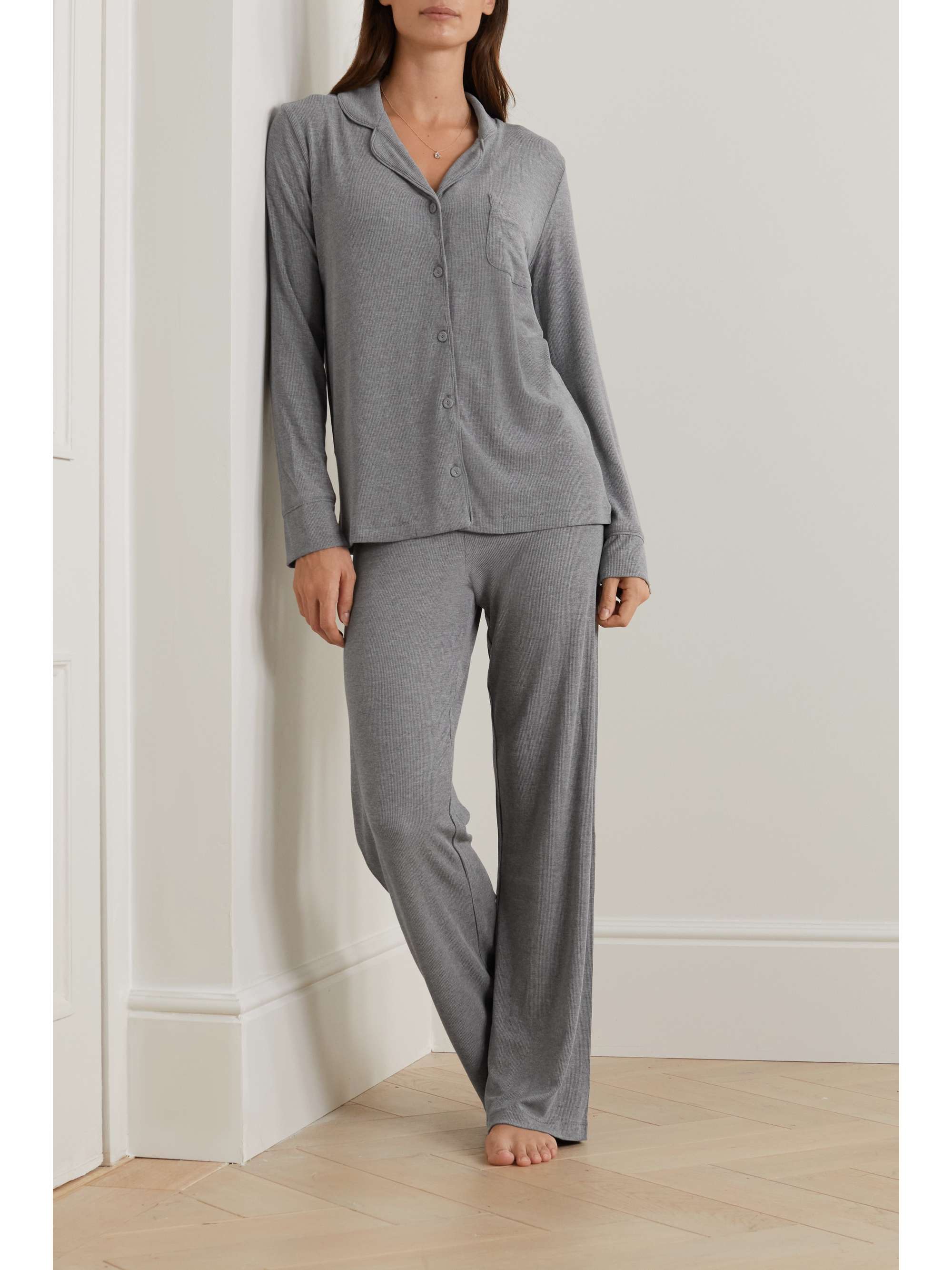 Ribbed stretch-modal jersey lounge set view
