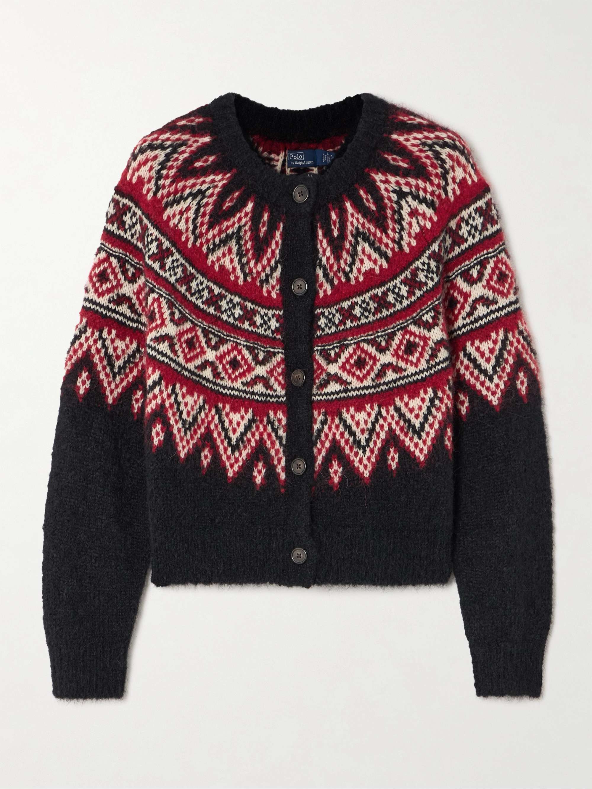 Cropped intarsia-knit alpaca-blend cardigan hero visual