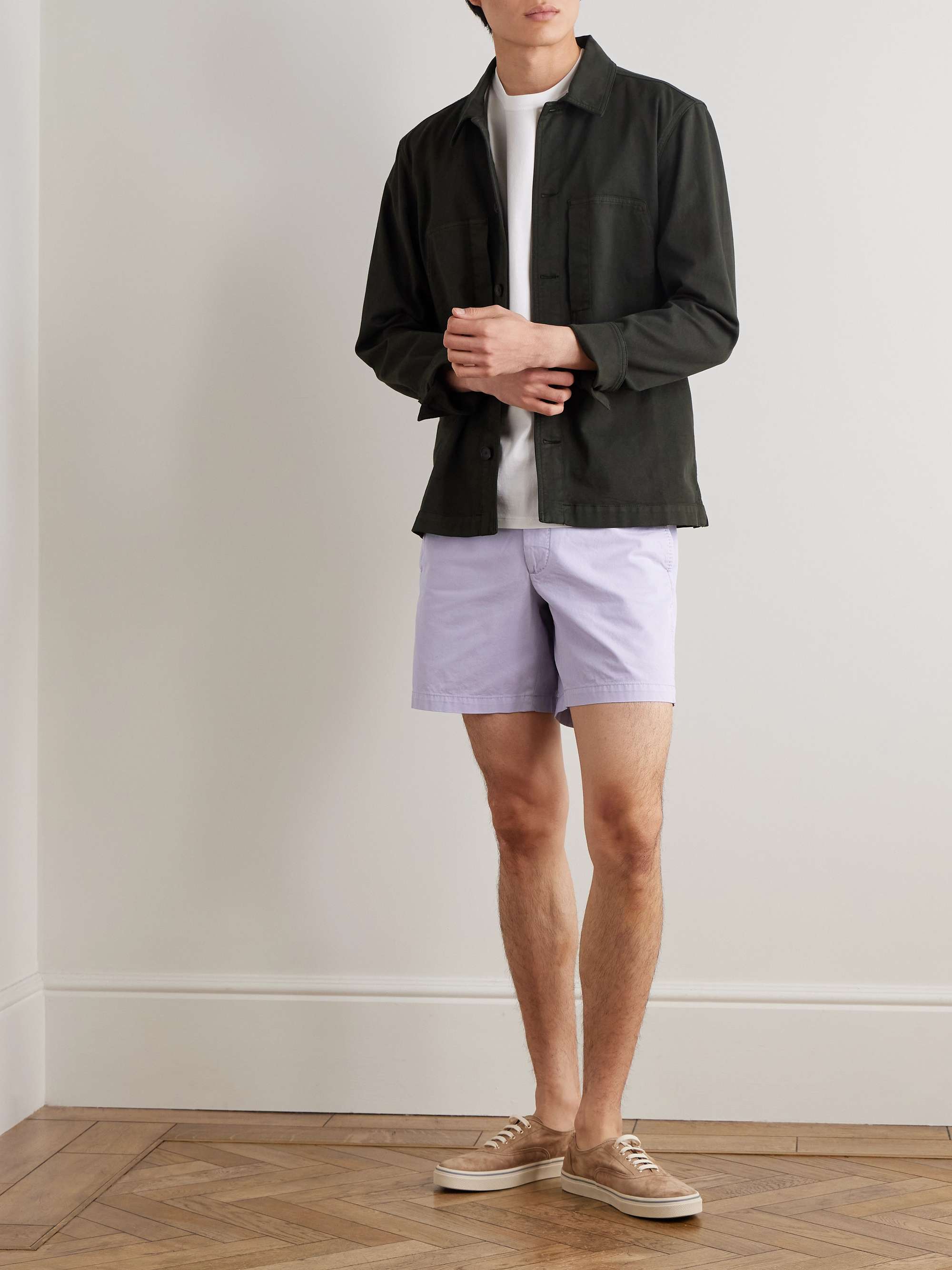 Slim-Fit Straight-Leg Garment-Dyed Cotton-Twill Shorts view