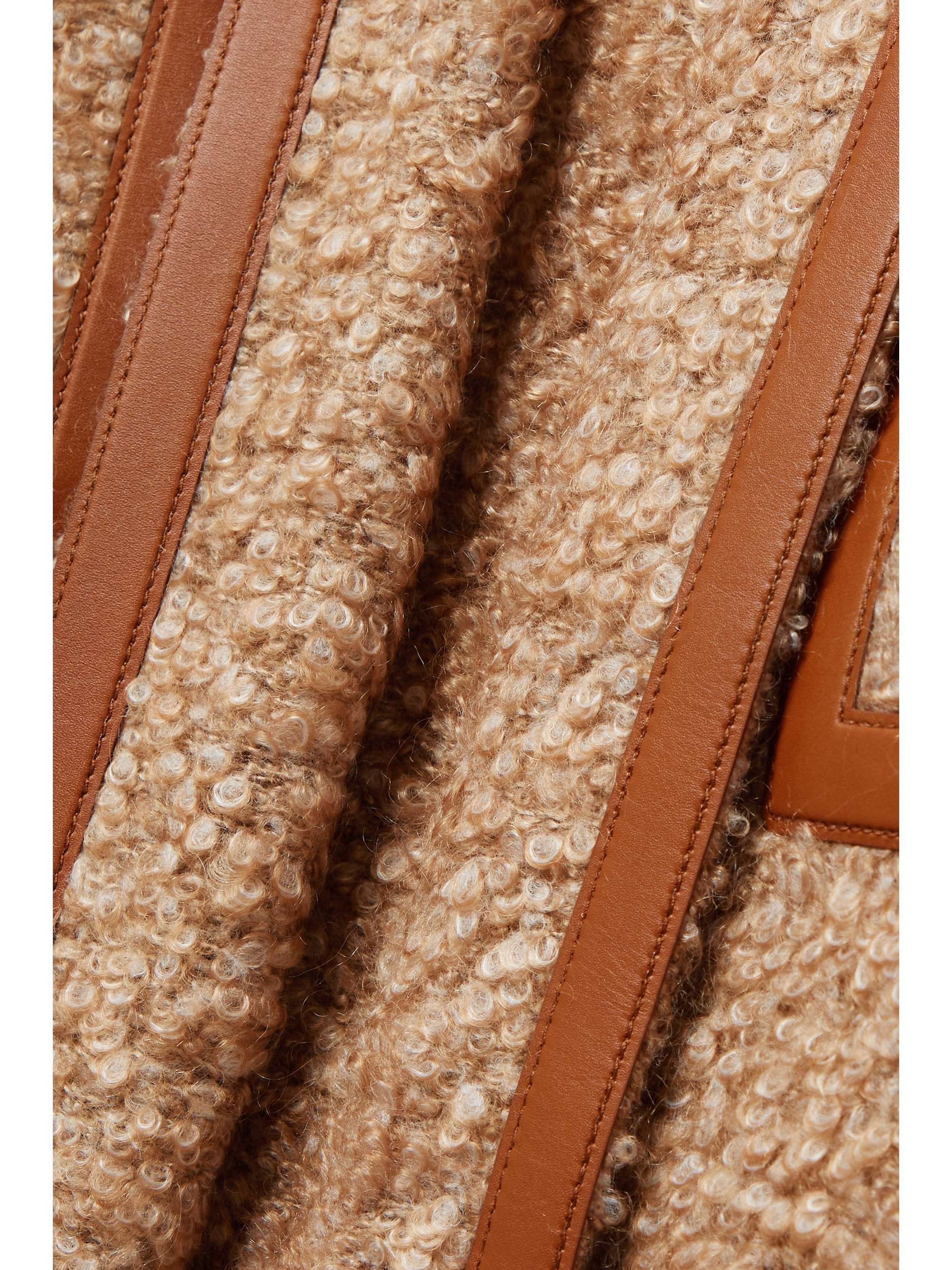 Reinhold leather-trimmed mohair-blend bouclé coat view