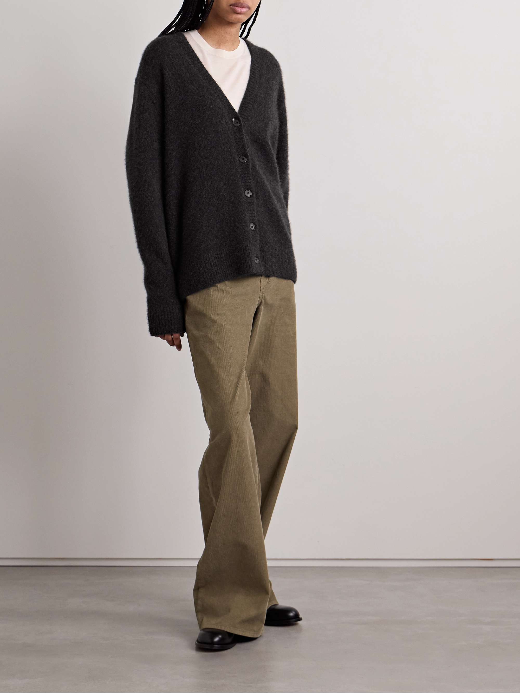 Hime brushed cashmere and silk-blend cardigan view