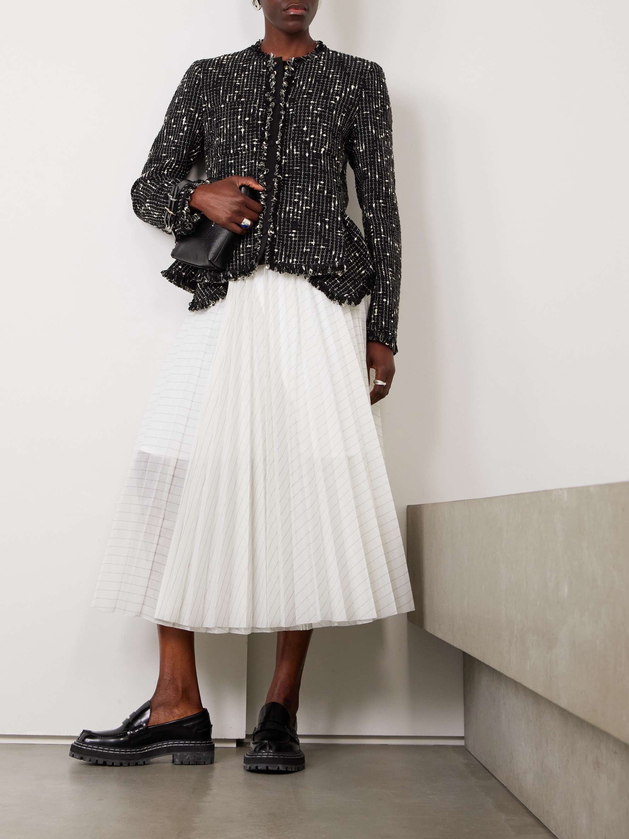 Verneuil Fringed linen and cotton-blend tweed jacket view