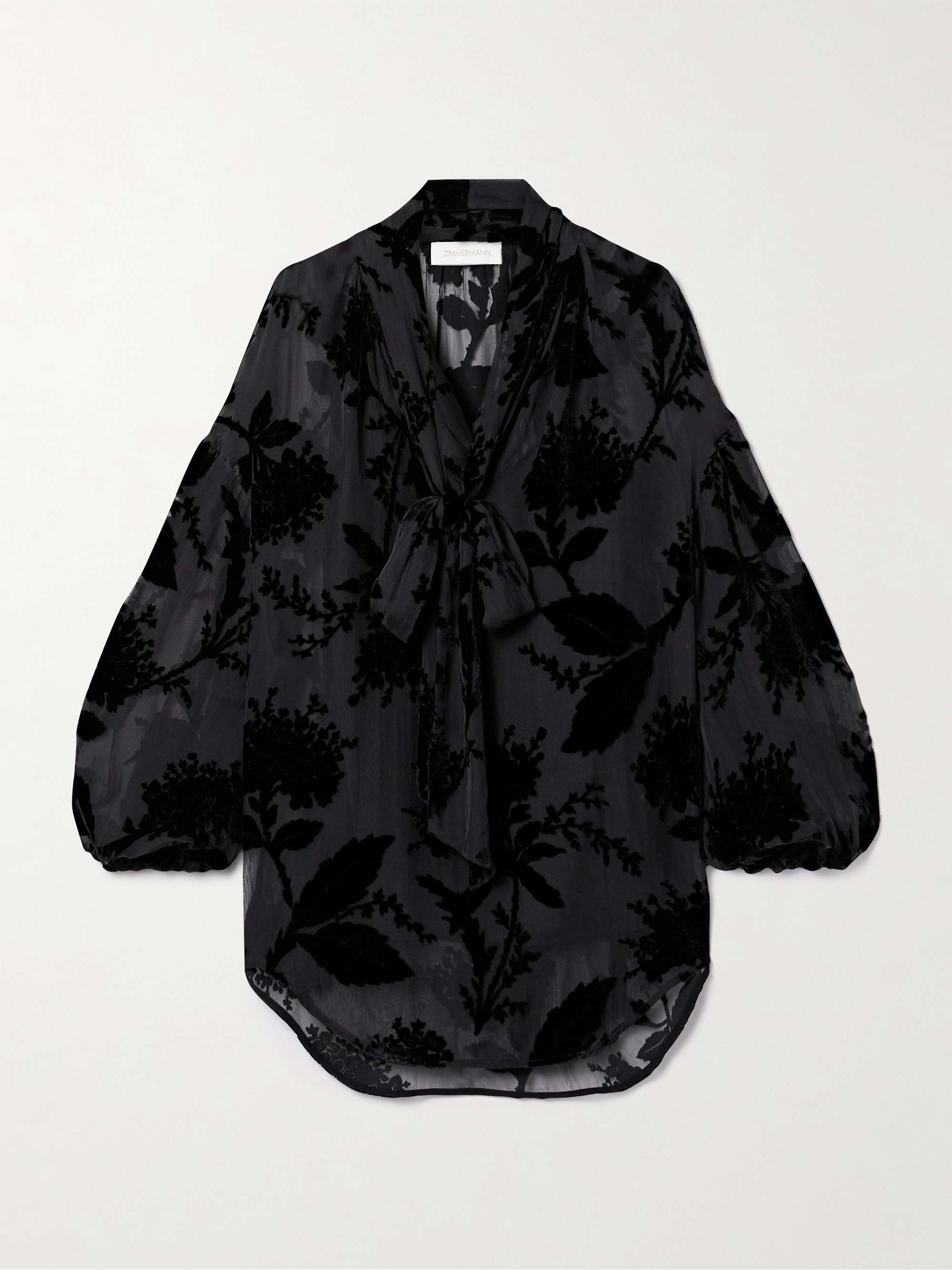 Pussy-bow dévoré-crepe de chine blouse hero visual
