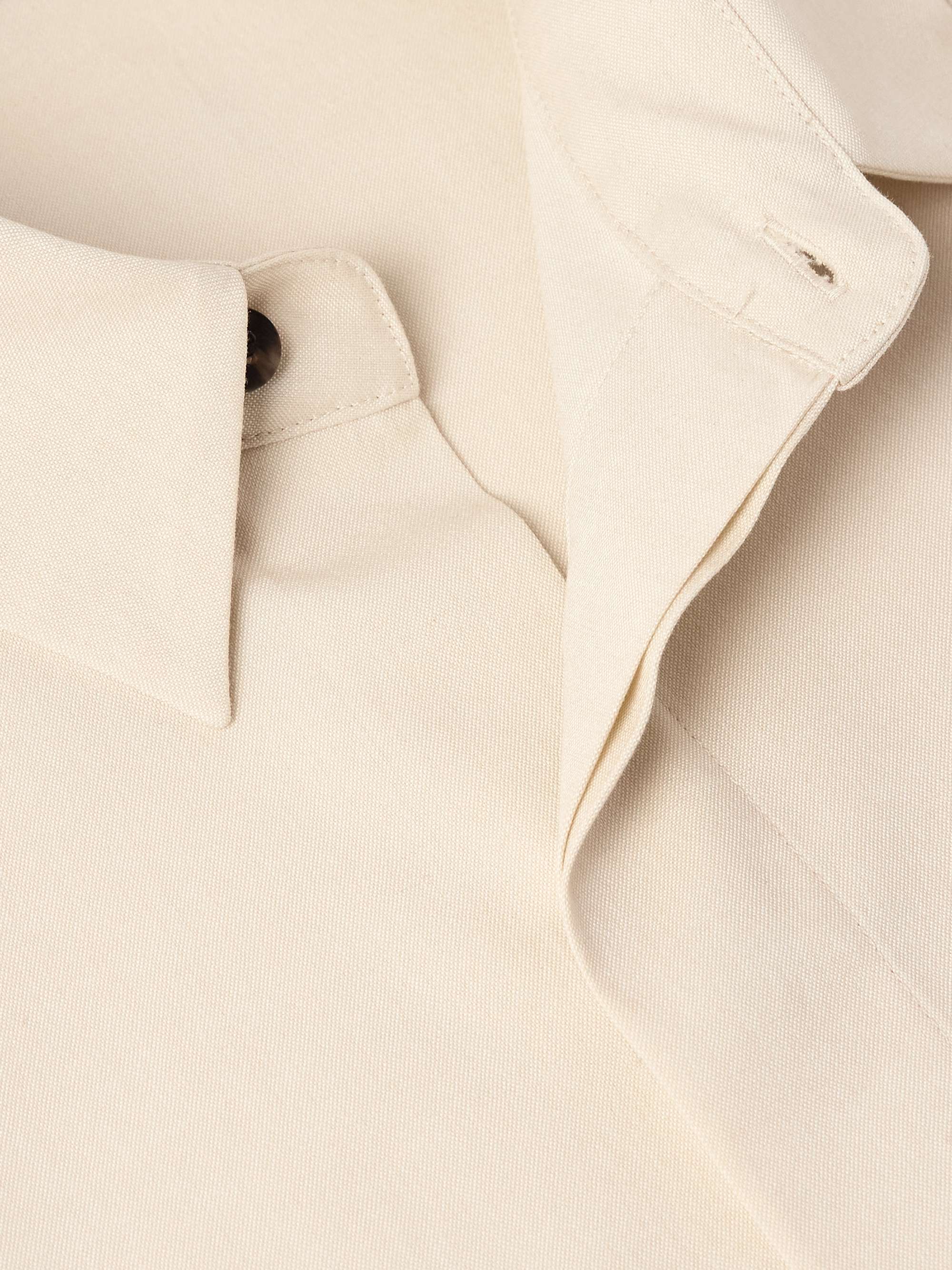 Oversized Stretch-Cotton and Wool-Blend Oxford Shirt view