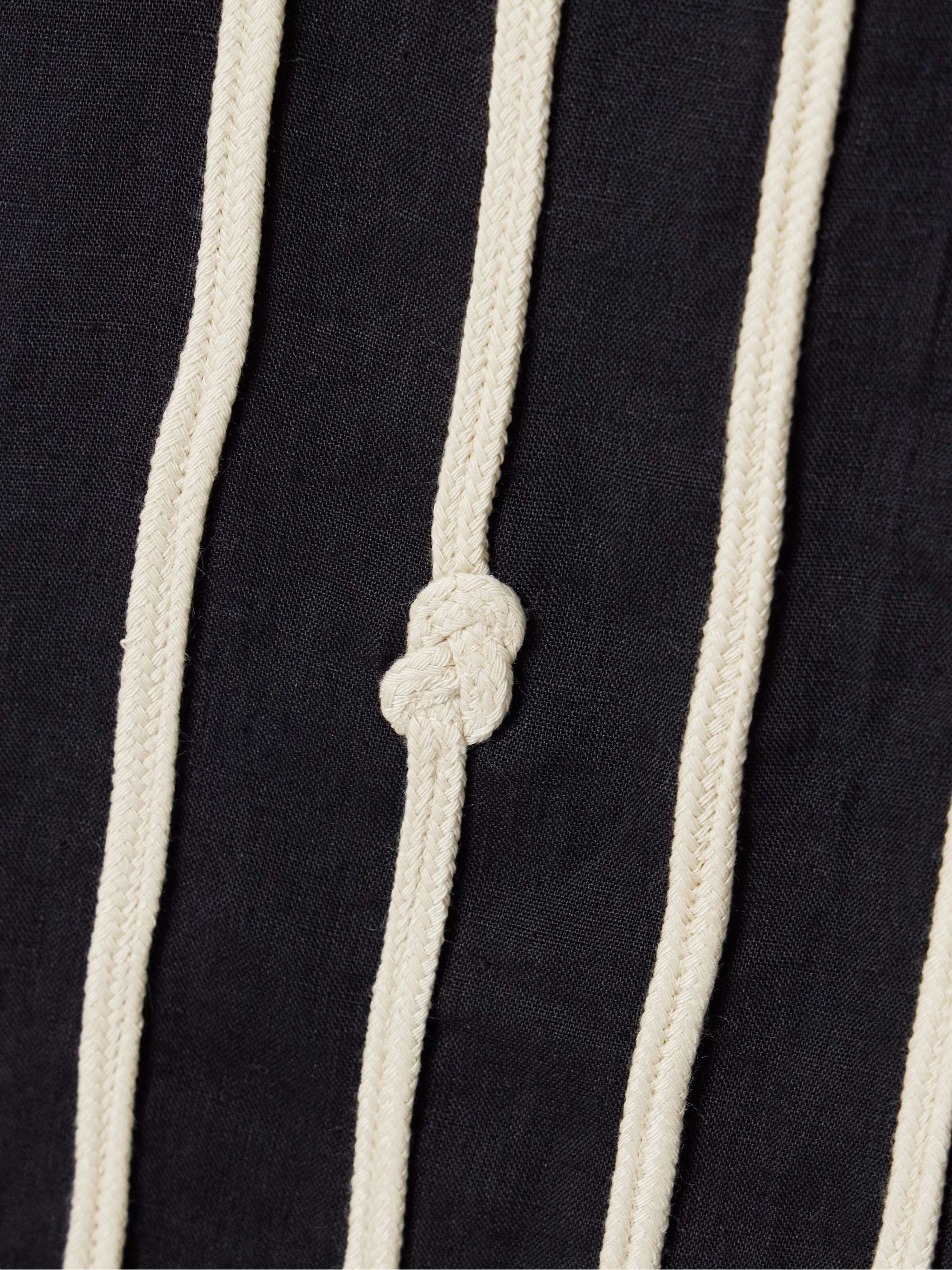 Bucanera appliquéd fringed linen maxi skirt view