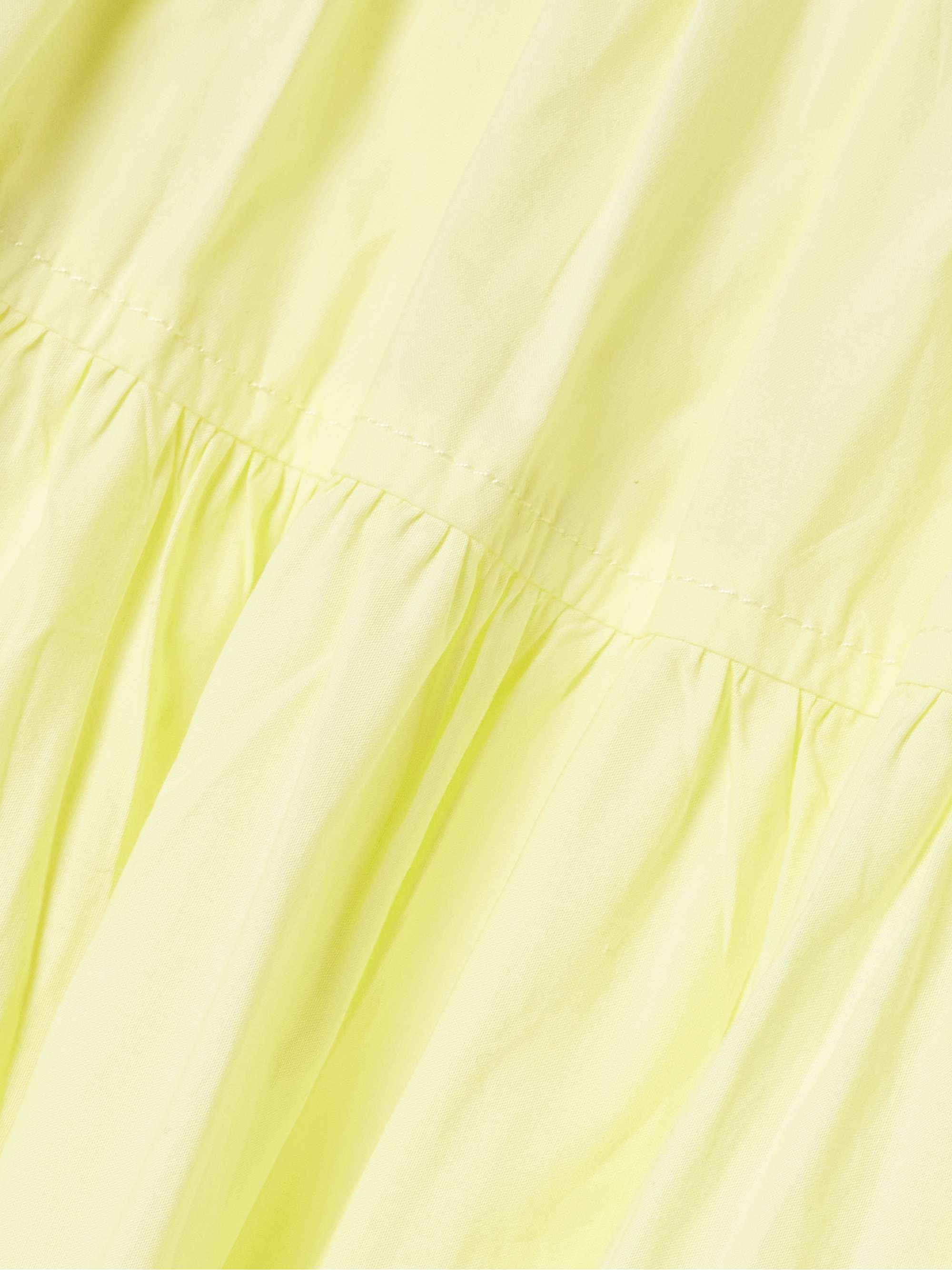 Angeline tie-detailed gathered washed cotton-poplin midi skirt view