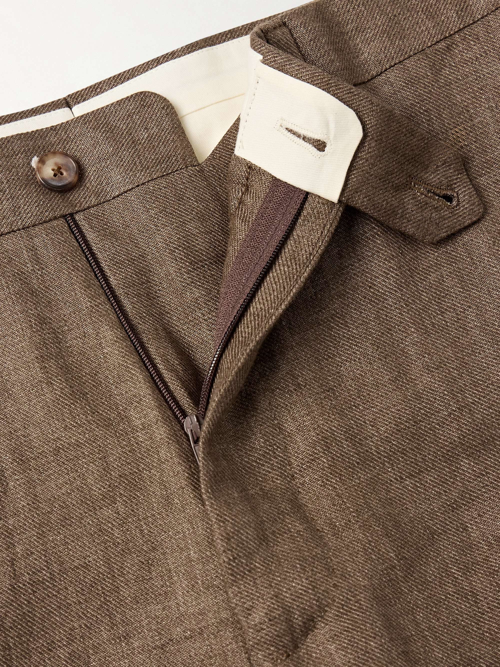 Slim-Fit Linen Suit Trousers view