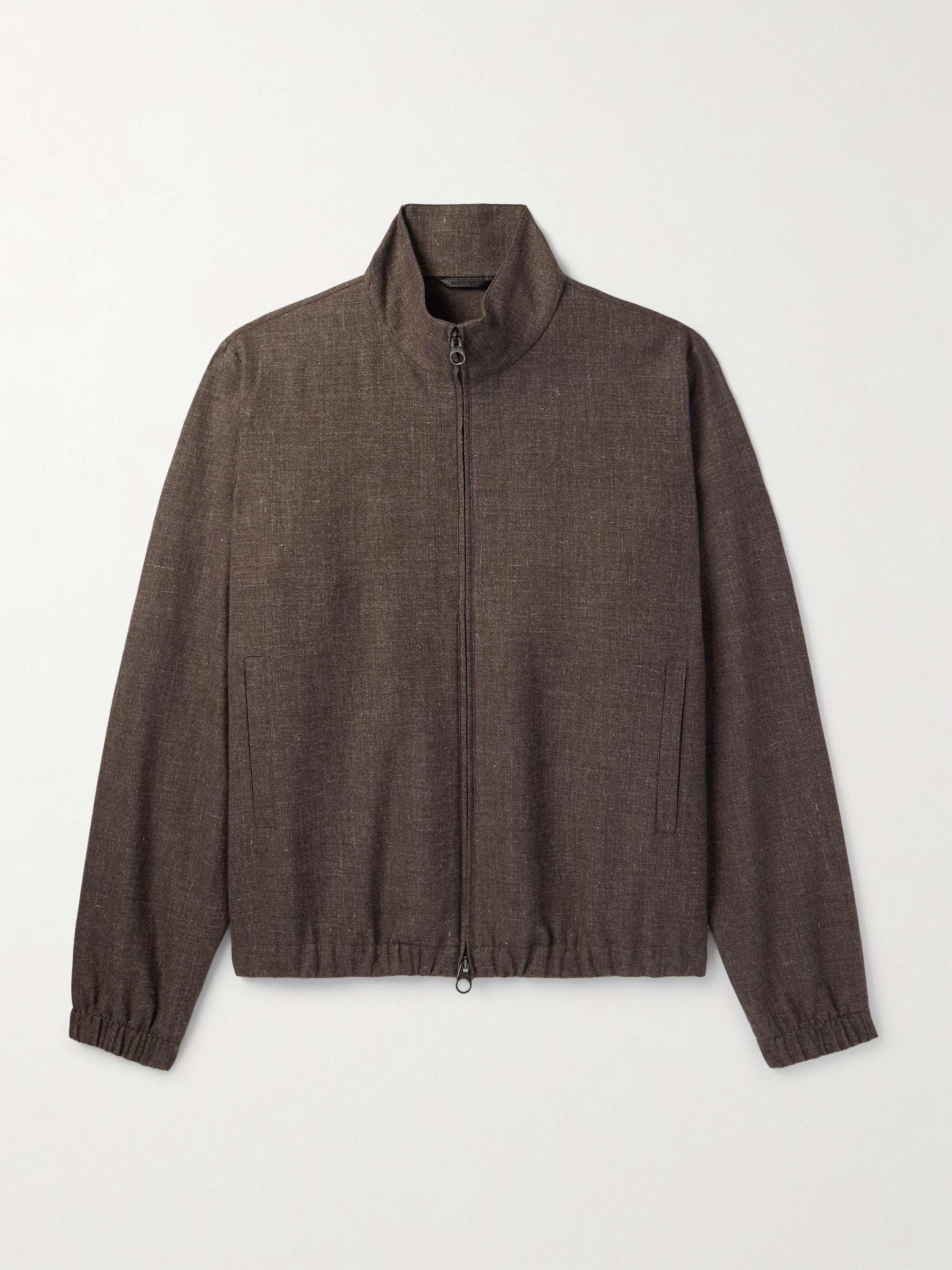Linen and Wool-Blend Canvas Bomber Jacket hero visual