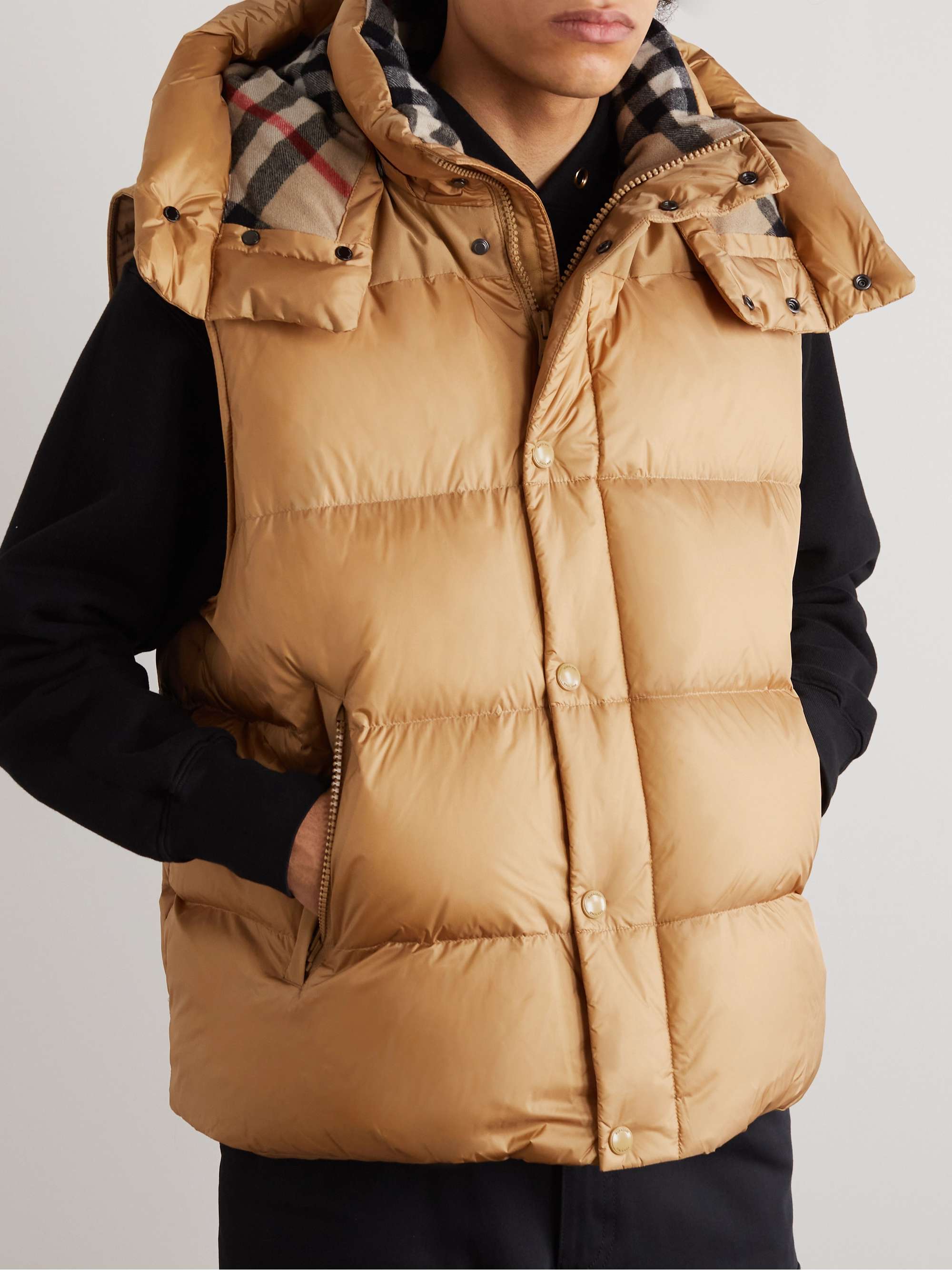 Convertible Logo-Appliquéd Quilted Shell Hooded Down Jacket view
