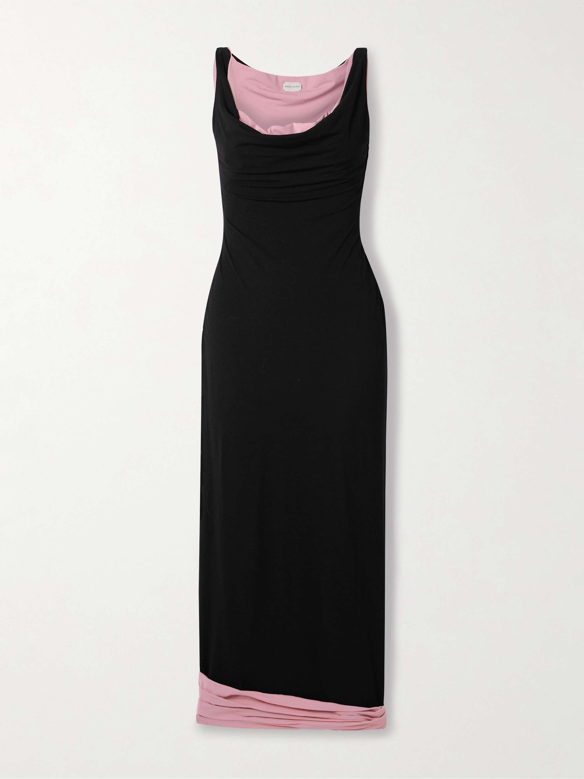 Layered stretch-silk midi dress hero visual