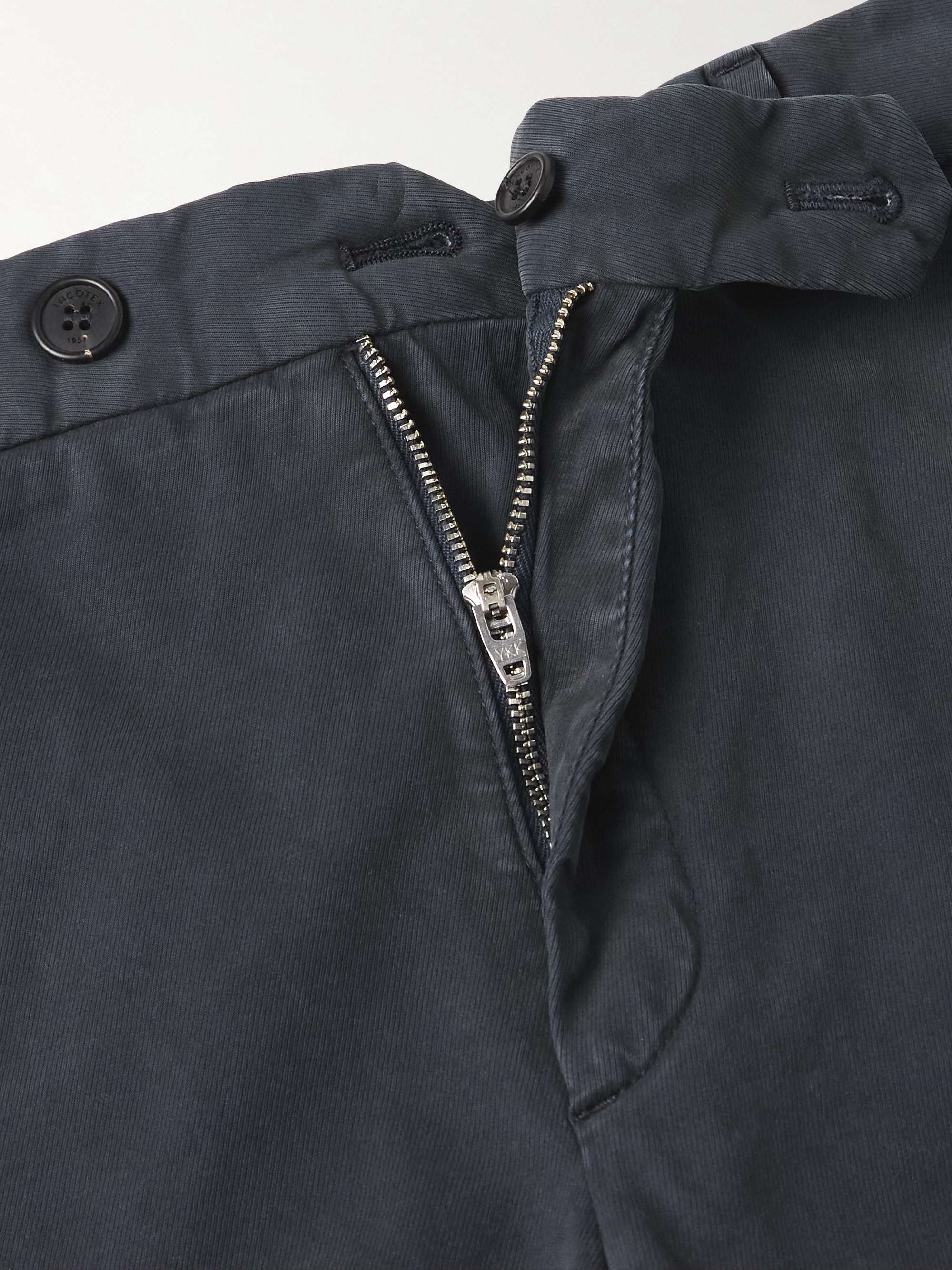 Venezia 1951 Slim-Fit Tapered Garment-Dyed Cotton-Blend Twill Cargo Trousers view