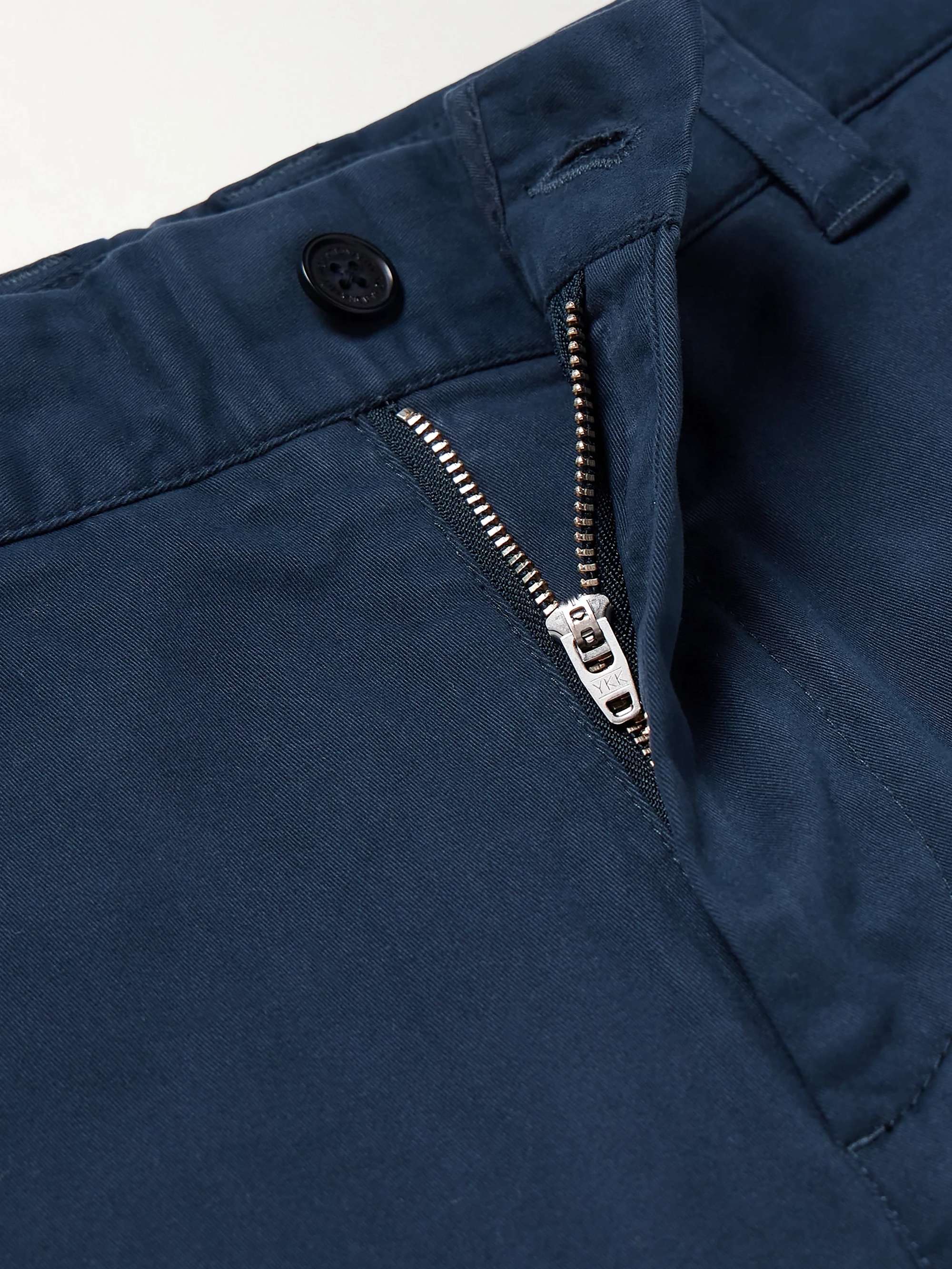 Crown 1090 Straight-Leg Brushed Organic Cotton-Blend Twill Shorts view